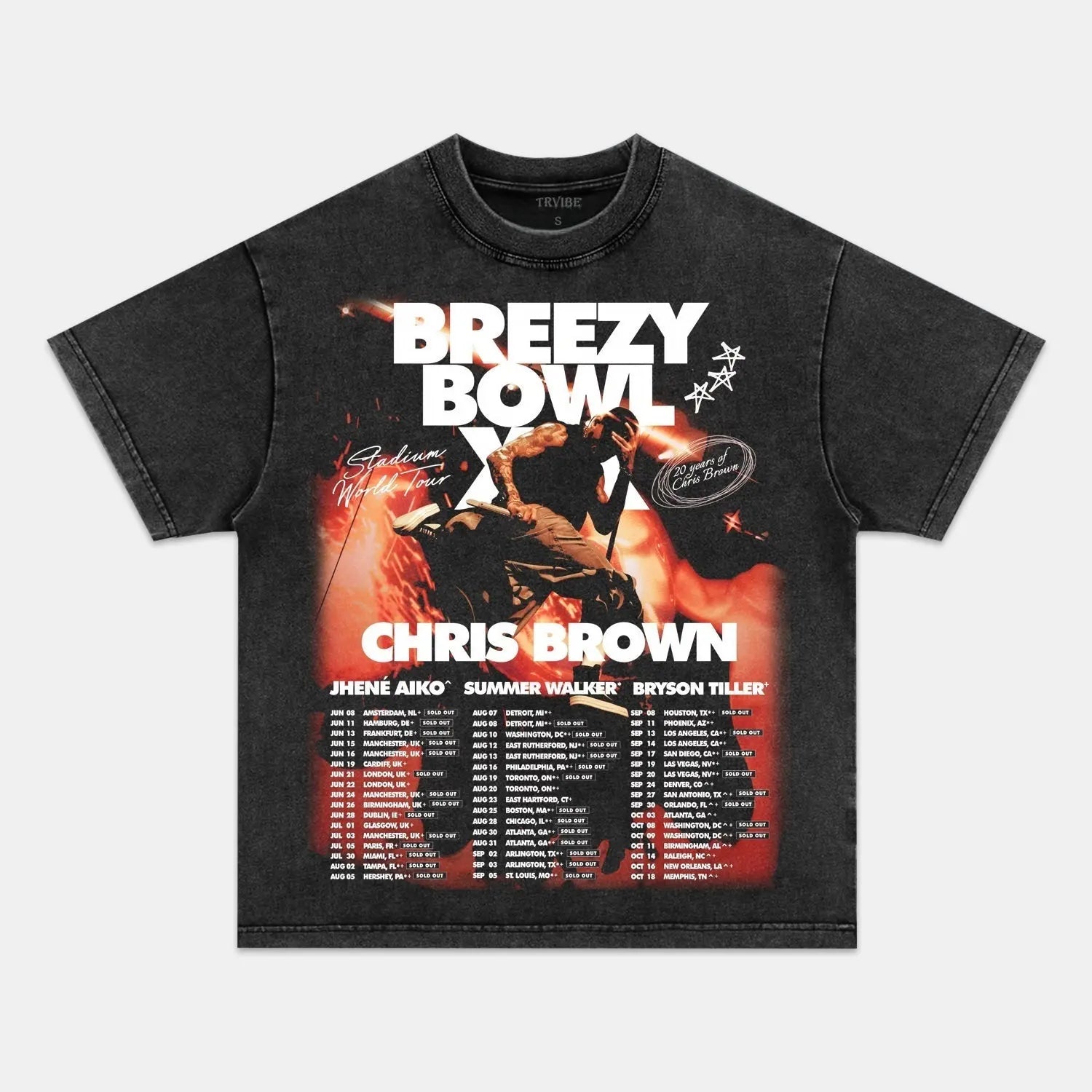 Chris Brown: Breezy Bowl Tour Tee V2 PEPPER TEE breezybowl Chrisbrown HIP HIP HOP HIPHOP MUSIC POP