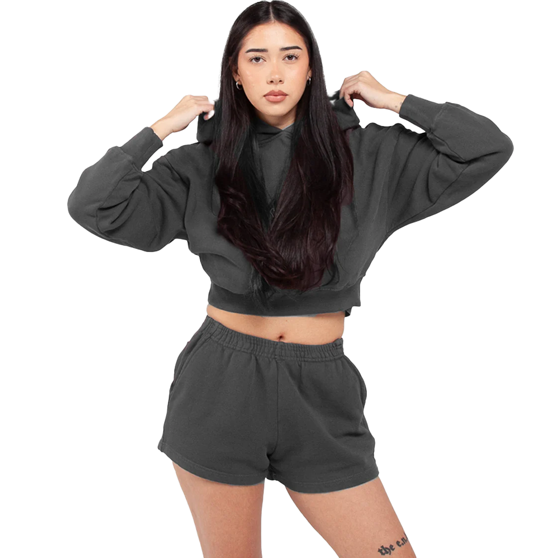 Women Garment Dye Crop Hoodie COTTON crop top GARMENT DYE Heavyweight OUTERWEAR Shaka Wear WOMEN
