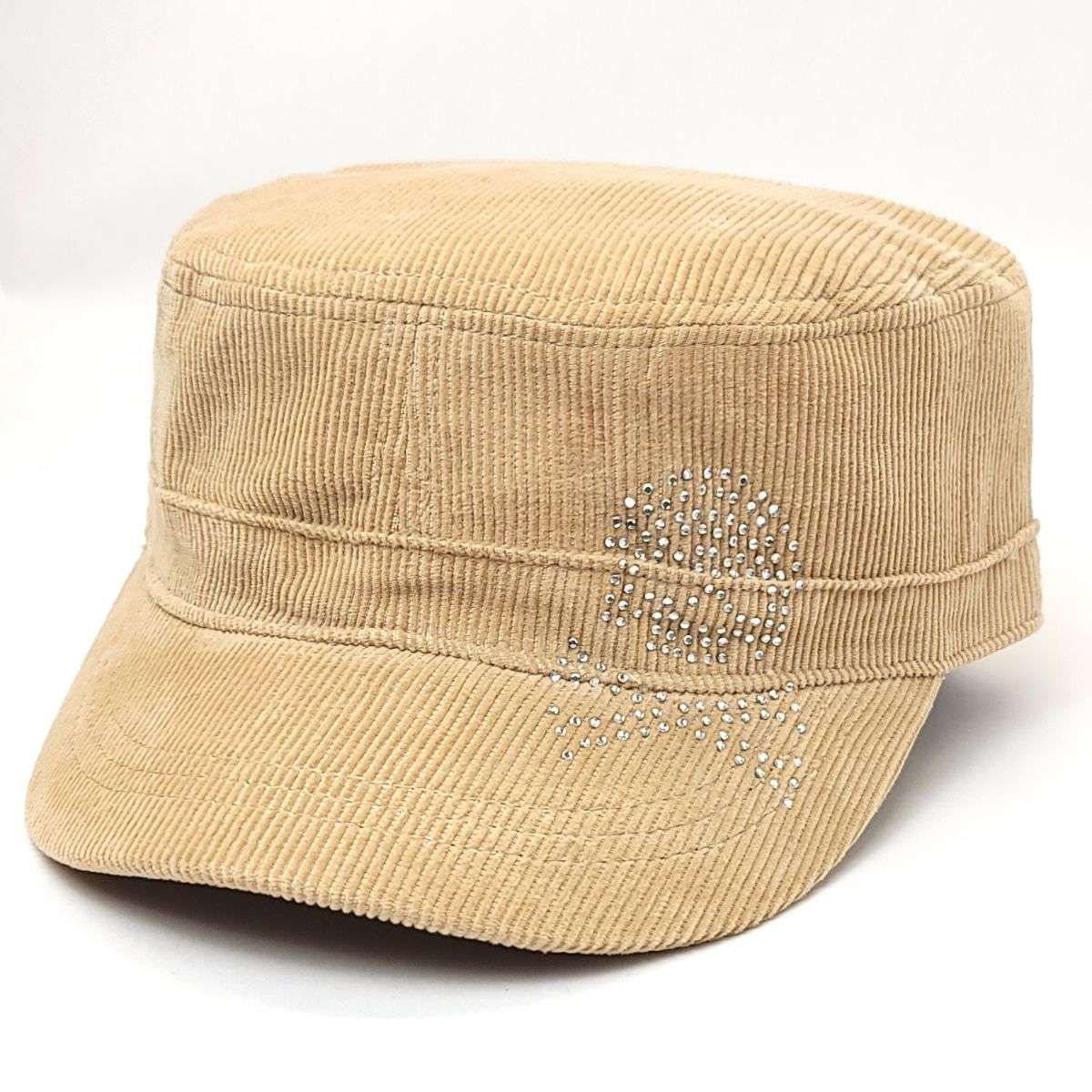 Cadet Cap - 9717, Corduroy, Multi-Coloured Khaki OSFA Military Cap