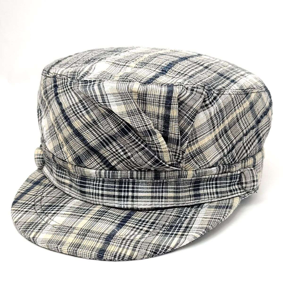 Cadet Cap -JA7801, Tartan Plaid, Navy Mix Colour Military Cap