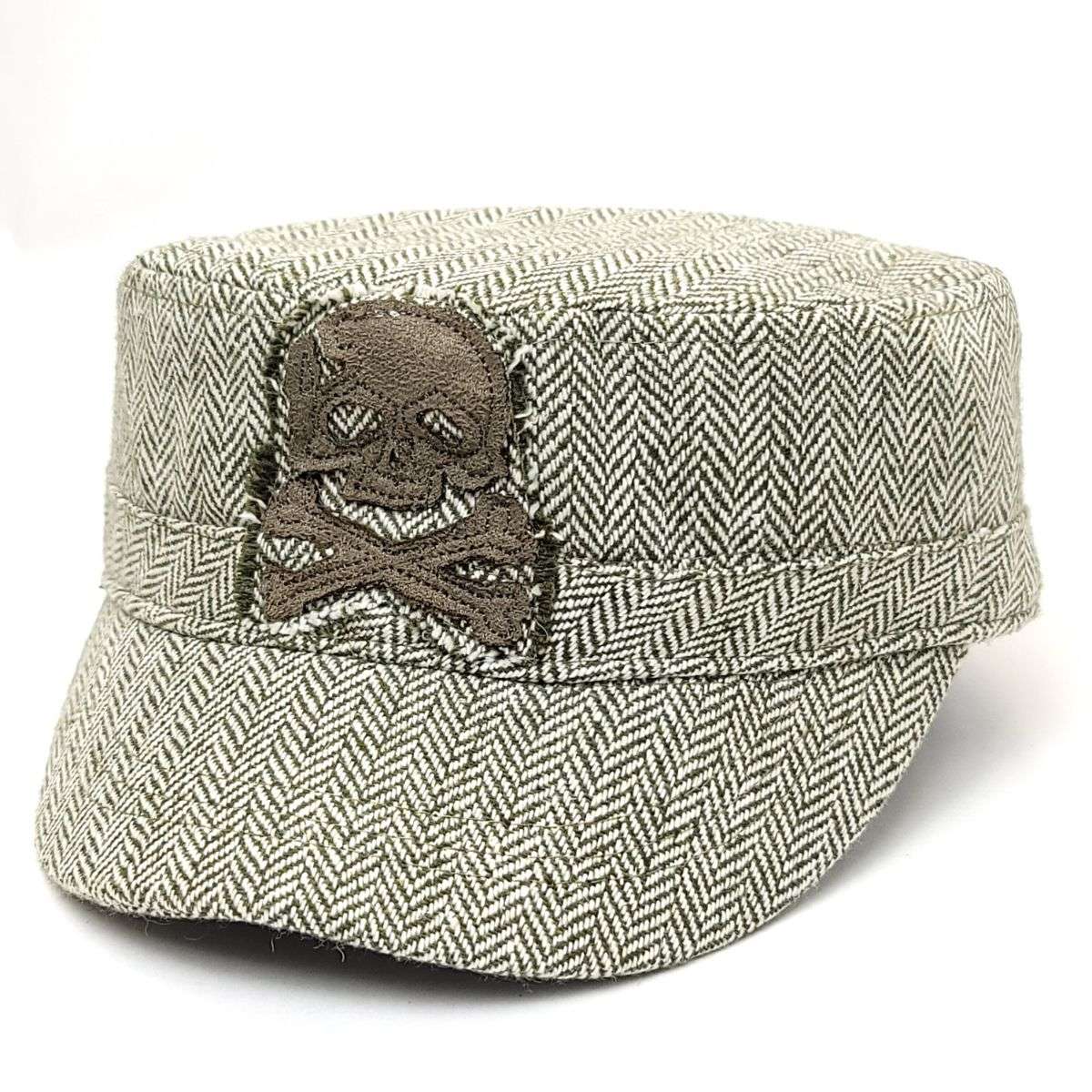 Cadet Cap - 9695, Herringbone, Olive, Velcro Military Cap