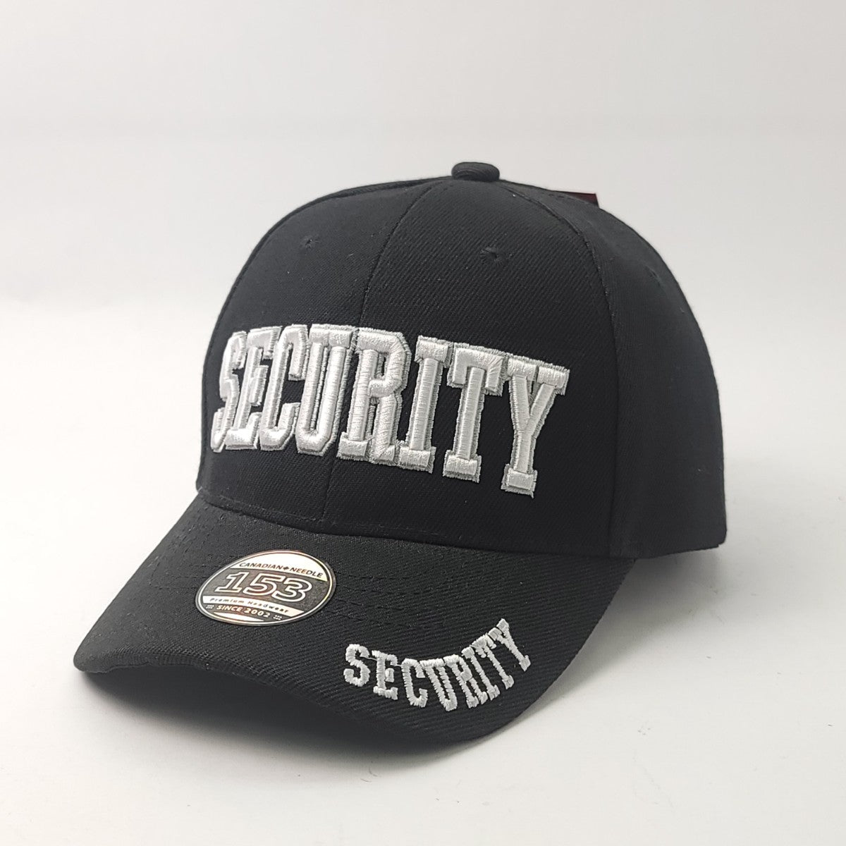 Security Cap - Black with White 3D Text Security