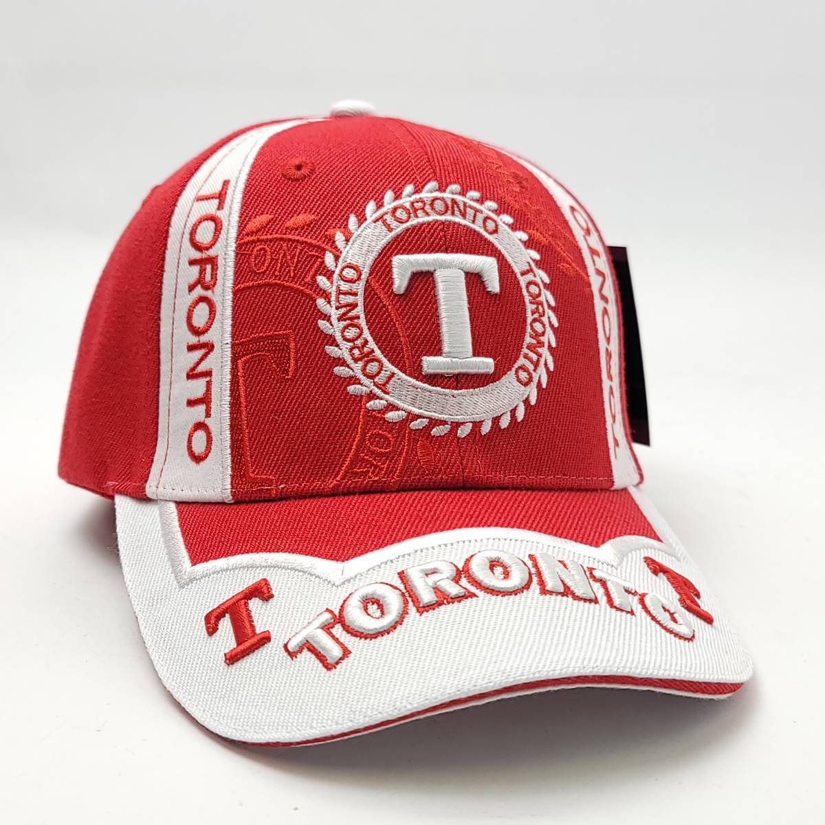 Delux "Toronto" Cap - Red & White, Adjustable S400 OSFA Red & White Toronto Toronto Cap