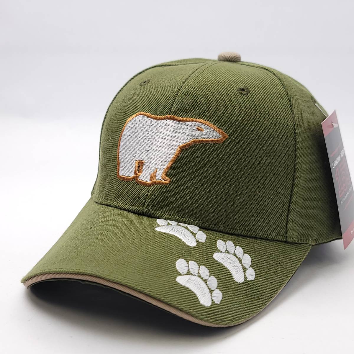 Canadian Polar Bear Cap - Multi-Coloured, Adjustable OSFA Olive Clearance