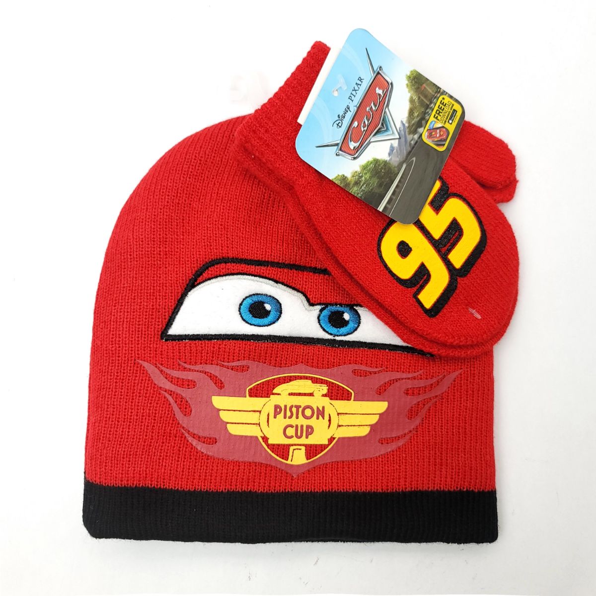 Toddler - Cars knit, 2pcs set, Winter hat & Mittens Youths