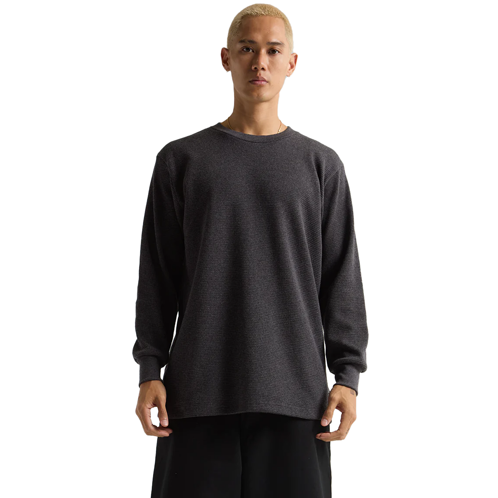 Thermal - 9 oz Charcoal Heather COTTON LONGSLEEVES MEN REGULAR Shaka Wear