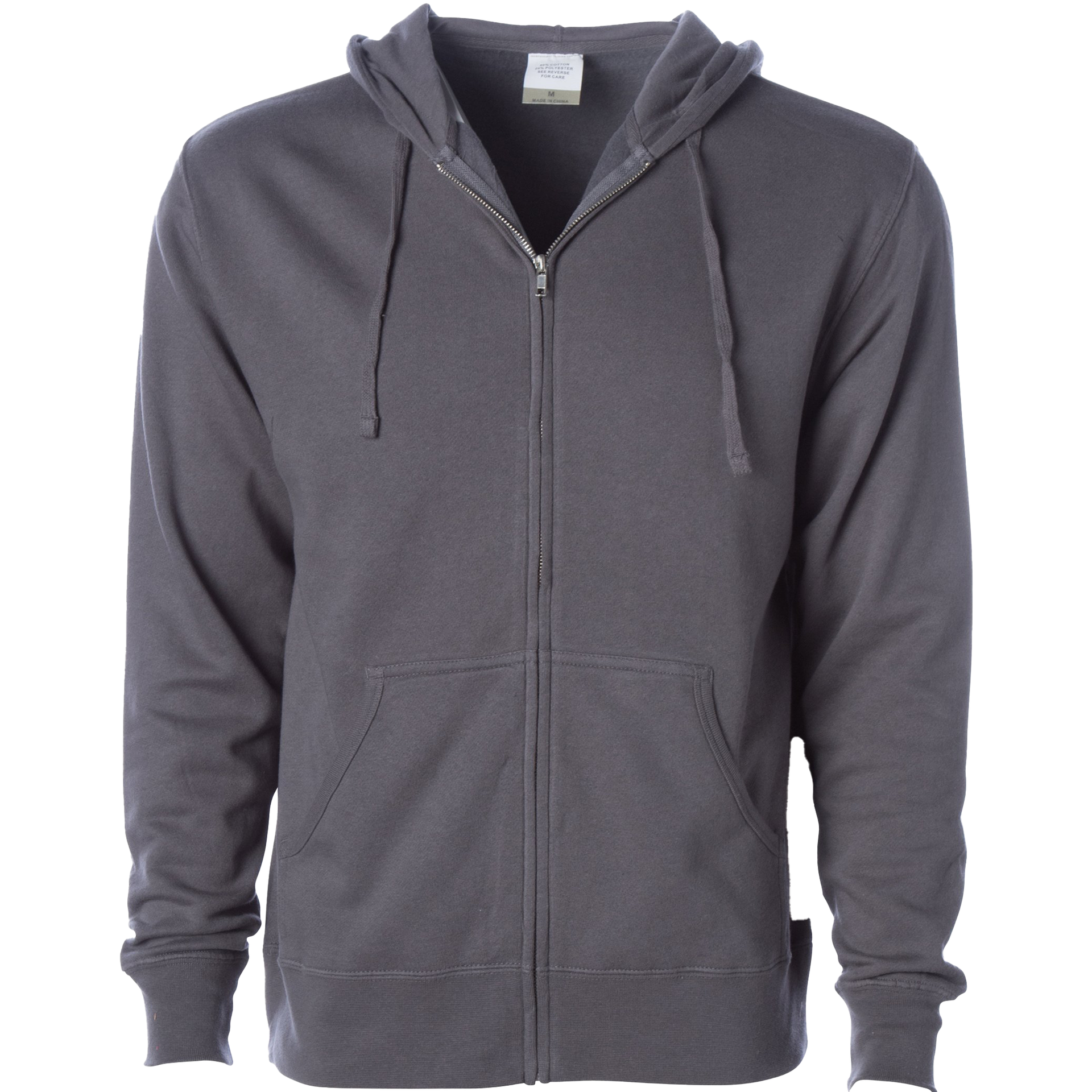 AFX4000Z - Lightweight Zip Hooded Sweatshirt Charcoal AFX AFX4000 BASIC FLEECE CLOSEOUT COTTON / POLYESTER INDEPENDENT Lightweight MEN MEN'S REGULAR tearaway ZIPS