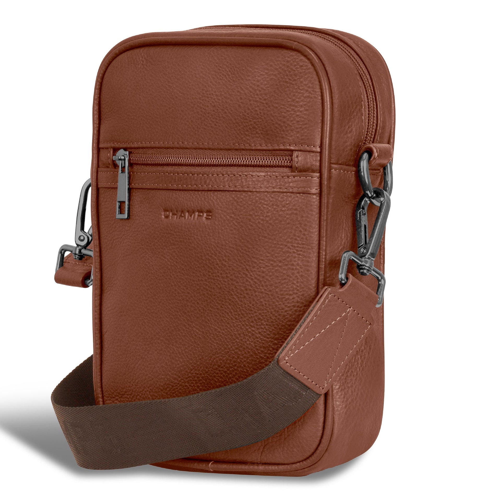 Onyx / Leather Vertical Cross-Body Bag Champs Luggage Shopify Collective