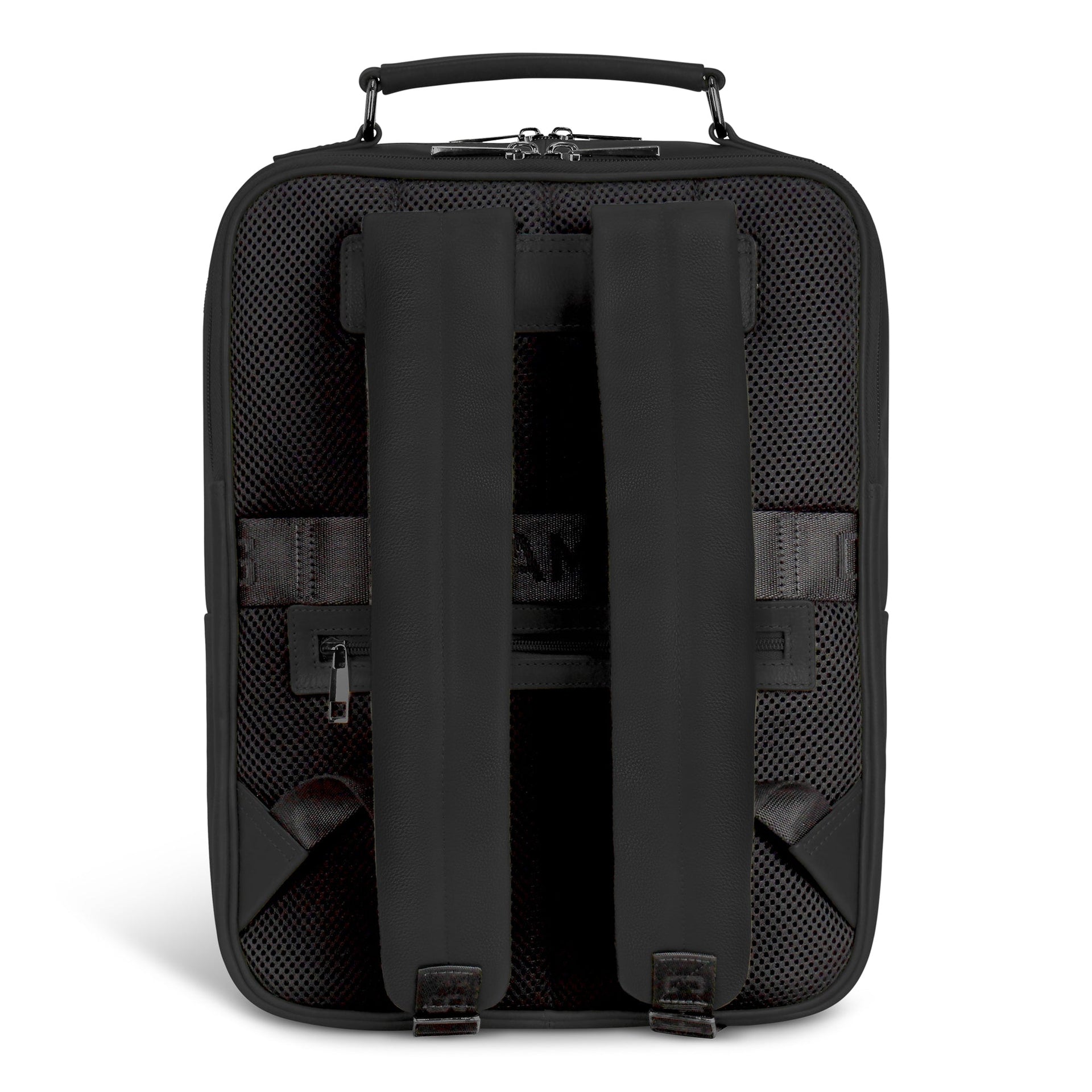 Onyx / Leather Compact Backpack Champs Luggage Shopify Collective