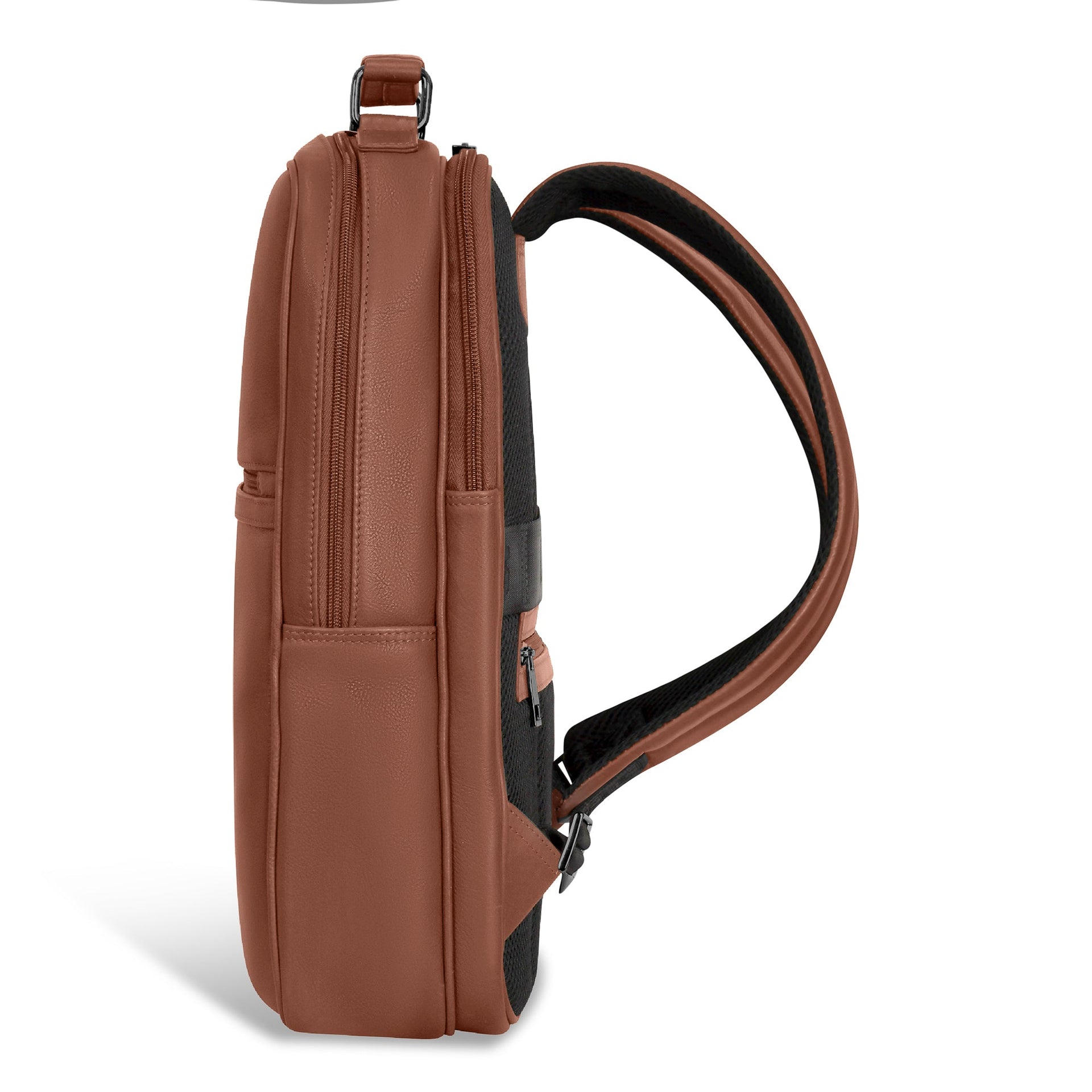 Onyx / Leather Compact Backpack Champs Luggage Shopify Collective