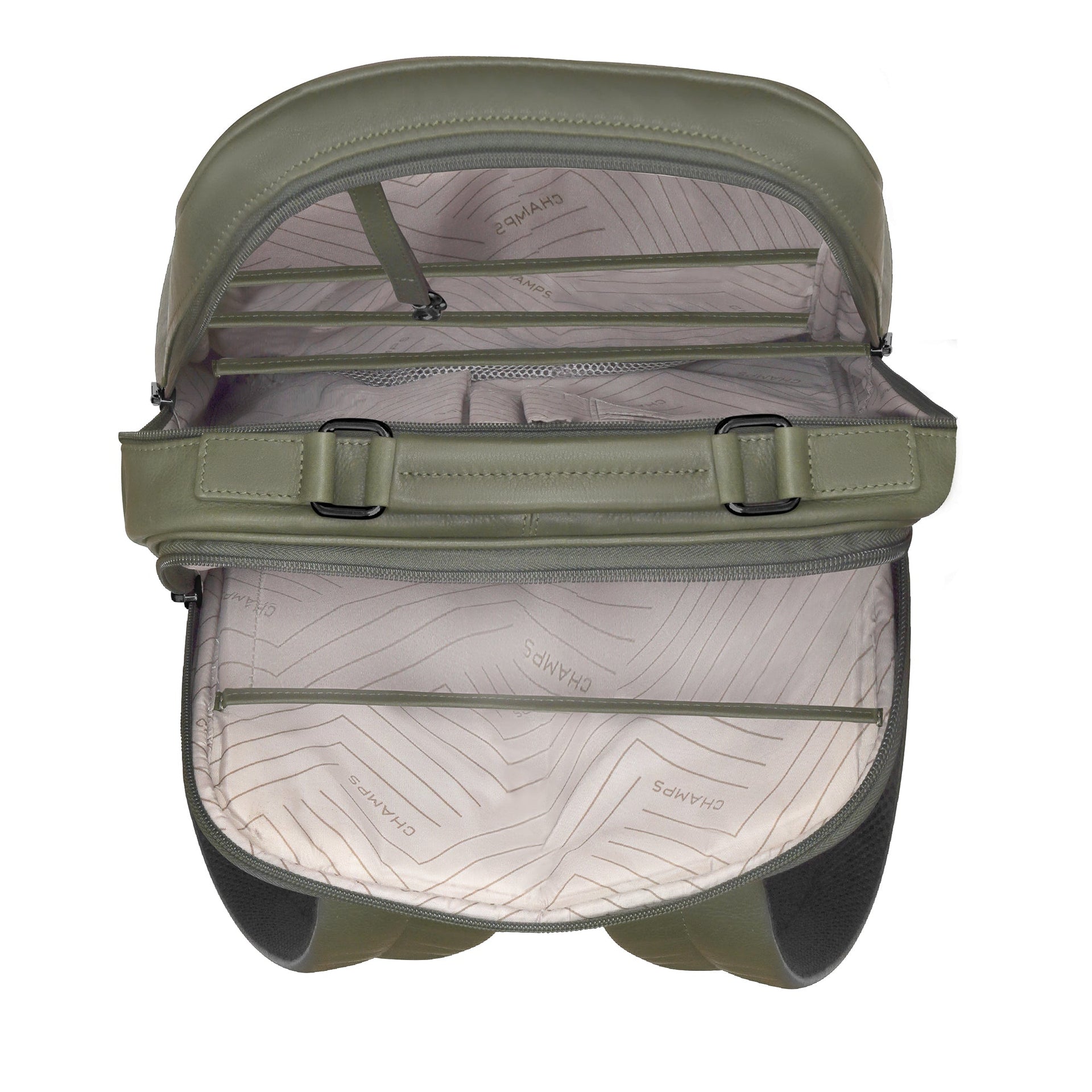 Onyx / Leather Compact Backpack Champs Luggage Shopify Collective