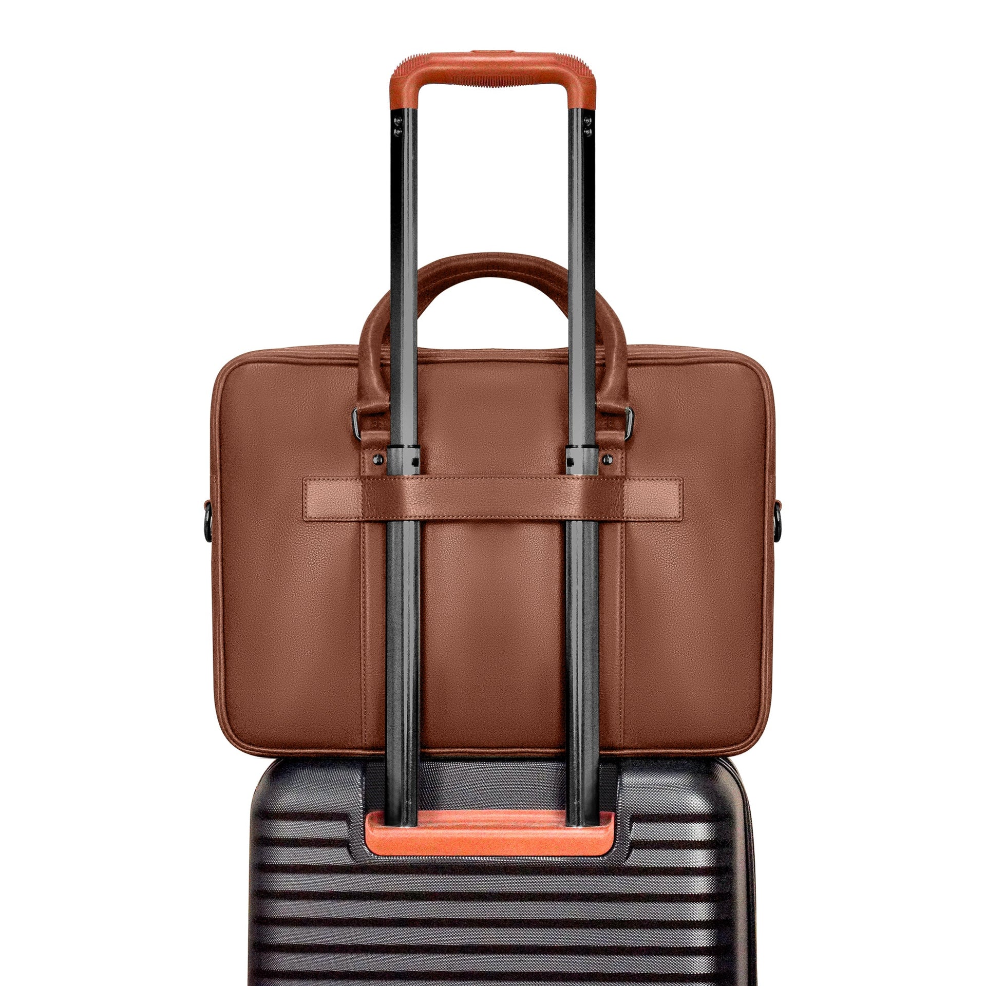 Onyx / Leather Slim Briefcase Champs Luggage Shopify Collective