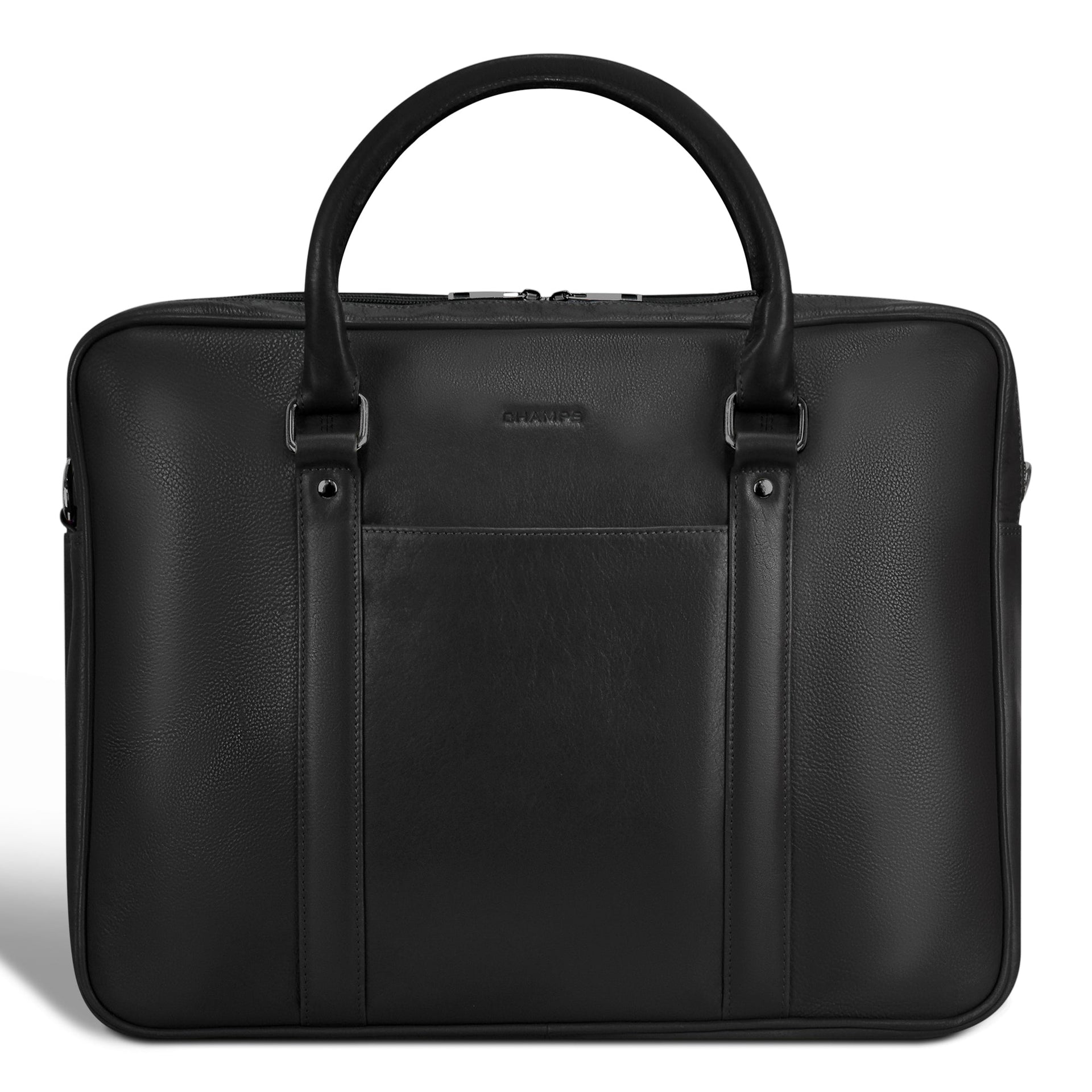 Onyx / Leather Briefcase Black Champs Luggage Shopify Collective