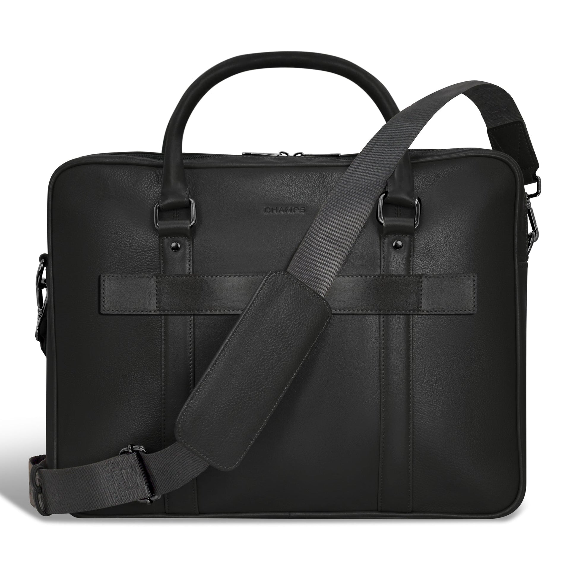 Onyx / Leather Briefcase Champs Luggage Shopify Collective