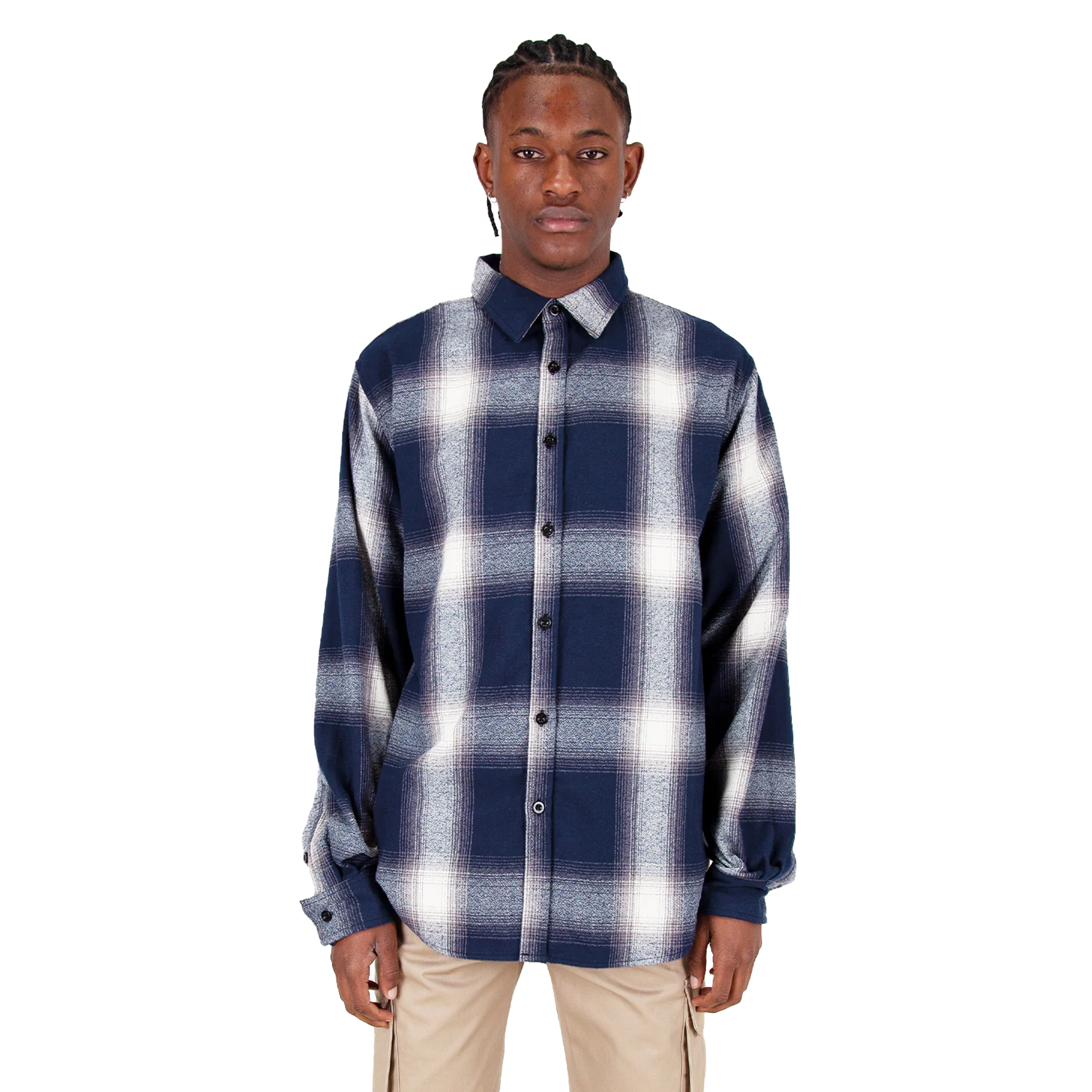 Plaid Flannel Overshirt COTTON / POLYESTER MEN MIDWEIGHT Shaka Wear SLIGHT OVERSIZED