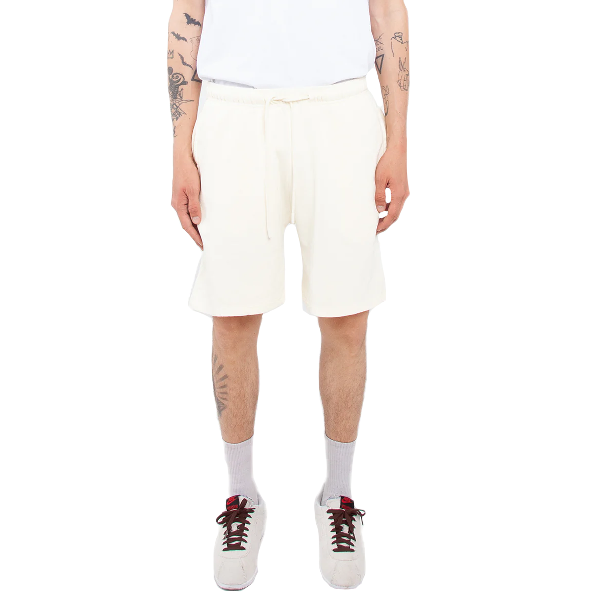 Men's Garment Dye Fleece Short Cream BOTTOMS COTTON gamrent dye fleece GARMENT DYE GARMENT DYES Heavyweight MEN Shaka Wear