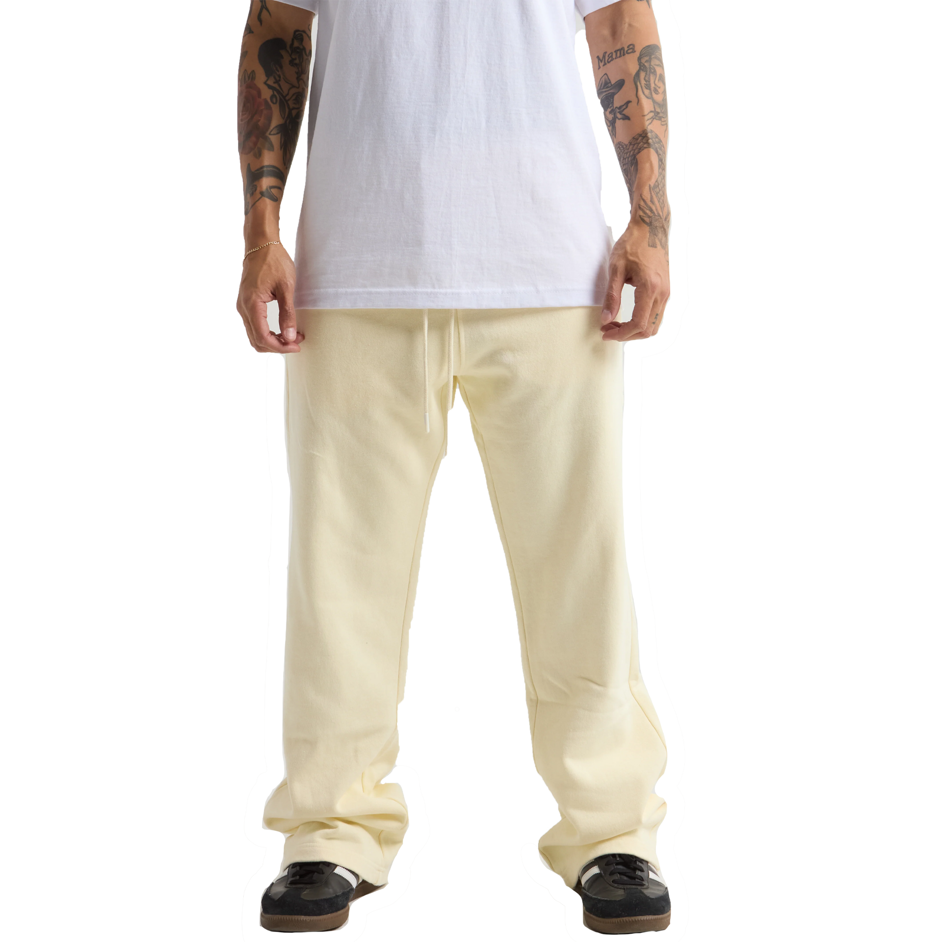 Garment Dye Straight Leg Baggy Sweatpants - 13.5 oz Cream BAGGY BOTTOMS COTTON GARMENT DYE Heavyweight MEN Shaka Wear
