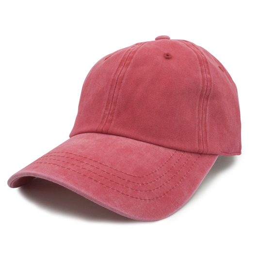 GN-1003 - Pigment Dye Cap Red one size 1003 6 PANELS 6 PANELS - UNSTRUCTURED ADJUSTABLE BUCKLE BUCKLE STRAP casquette CLOSE OUT COTTON CURVE hat hats headwear low profile NISSI nissi caps PIGMENT Pigment Dye UNISEX UNSTRUCTURED