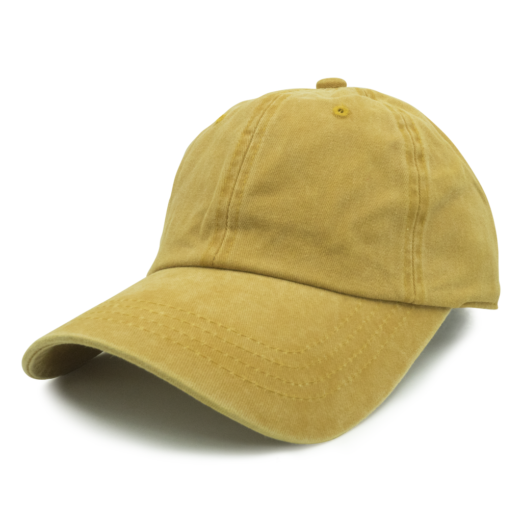 GN-1003 - Pigment Dye Cap Gold one size 1003 6 PANELS 6 PANELS - UNSTRUCTURED ADJUSTABLE BUCKLE BUCKLE STRAP casquette CLOSE OUT COTTON CURVE hat hats headwear low profile NISSI nissi caps PIGMENT Pigment Dye UNISEX UNSTRUCTURED