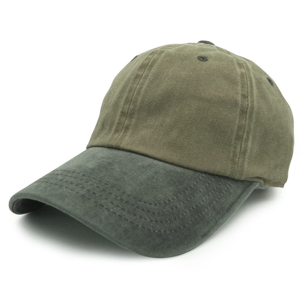 GN-1003 - Pigment Dye Cap Khaki Black one size 1003 6 PANELS 6 PANELS - UNSTRUCTURED ADJUSTABLE BUCKLE BUCKLE STRAP casquette CLOSE OUT COTTON CURVE hat hats headwear low profile NISSI nissi caps PIGMENT Pigment Dye UNISEX UNSTRUCTURED