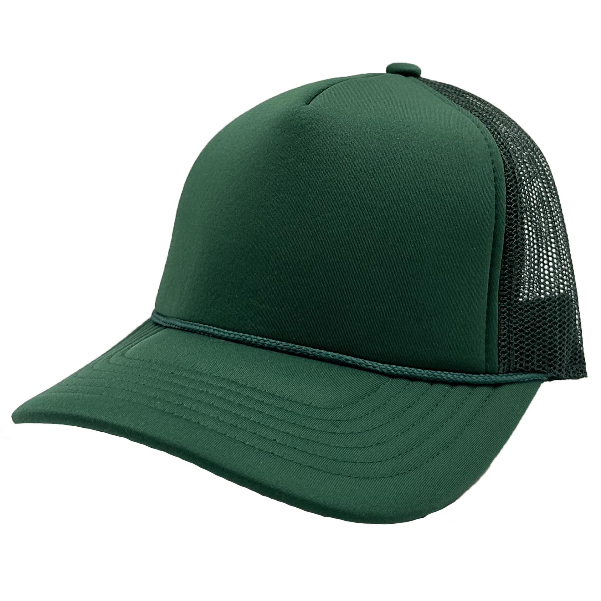 GNV-1222FT - Foam Trucker Cap Dark Green One Size 5 PANELS COTTON / POLYESTER CURVE FOAM GNV-1222FT HIGH PROFILE MESH nissi caps SNAPBACK UNISEX