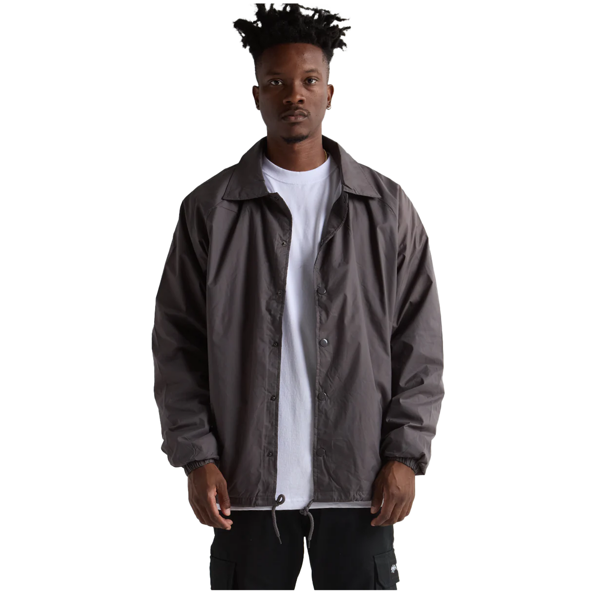 Coach Jacket Dark Grey BOXY MEN NYLON OUTERWEAR POLYESTER Shaka Wear