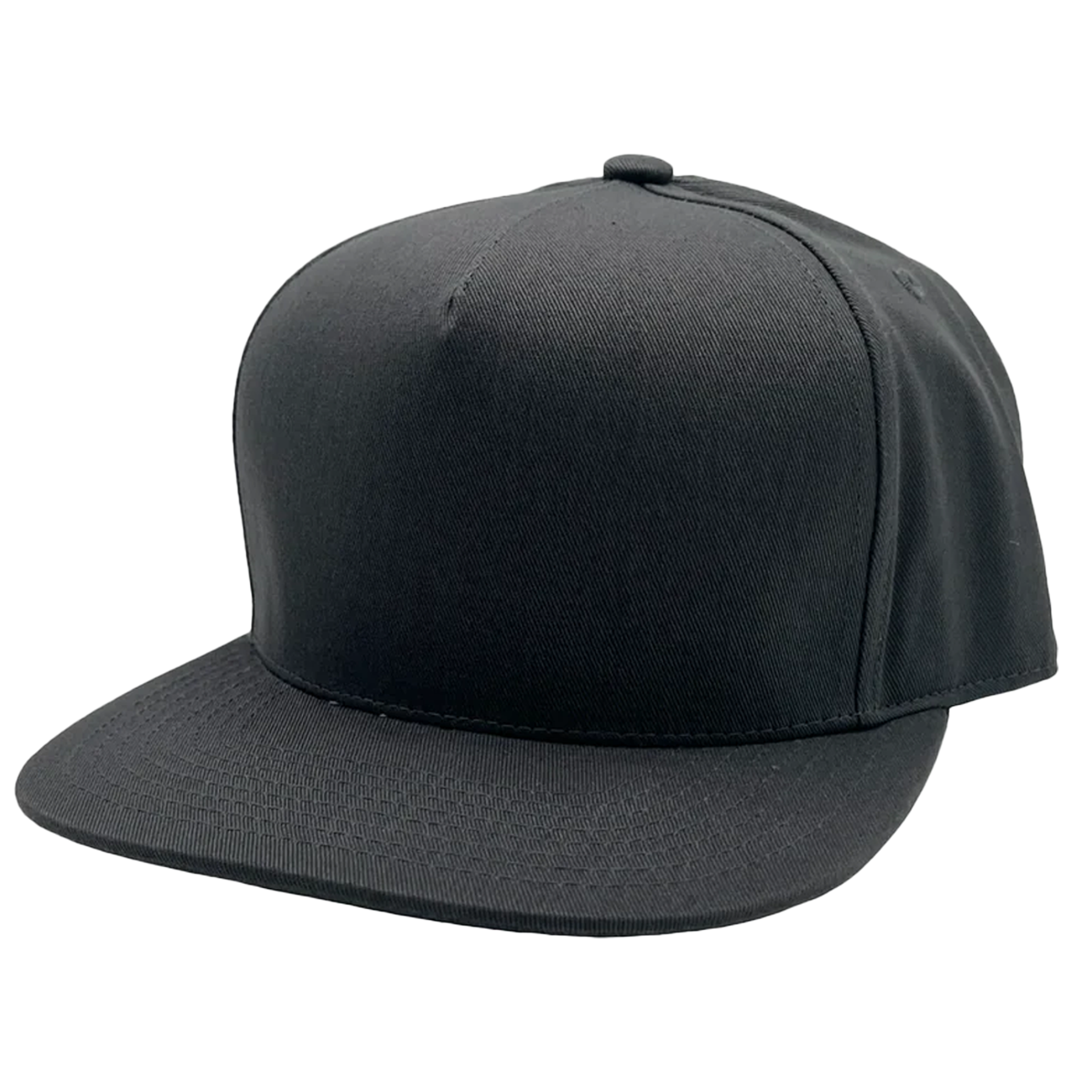 GNV-OTS001P5 - 5 Panels High Profile Flat Bill Dark Grey One Size 5 PANELS COTTON FLAT FLAT BILL HIGH PROFILE nissi caps SNAPBACK STRUCTURED UNISEX