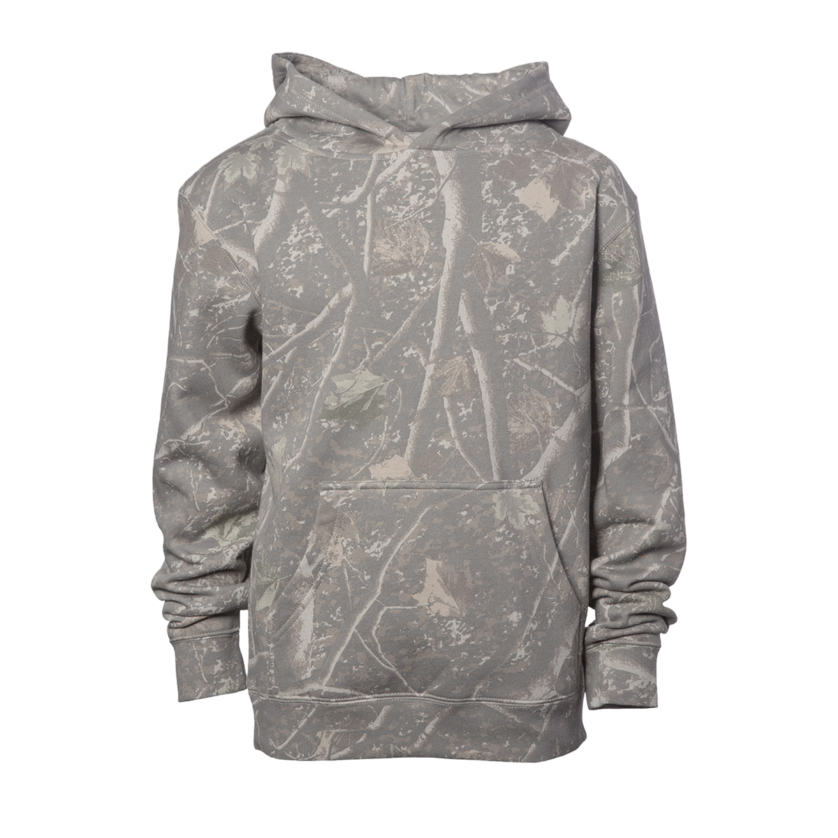 INDEPENDENT SS4001Y, Youth Midweight Pullover Hooded Sweatshirt, Deadwood Tree Camo