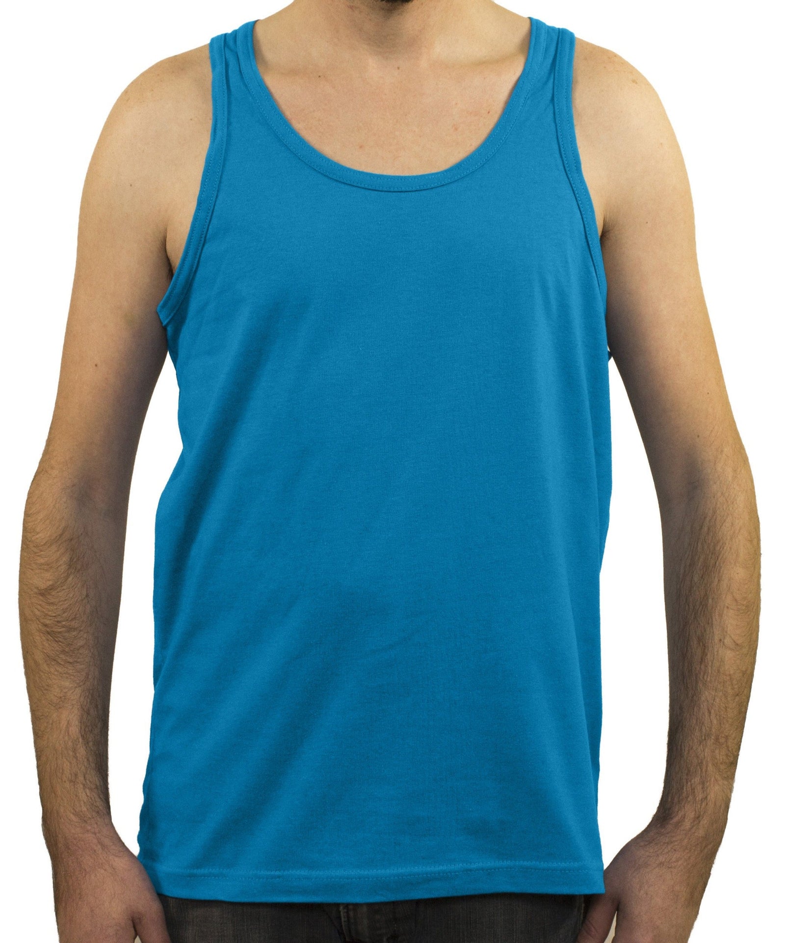 47294 - New Men's Tank Top Turquoise Heather CLOSEOUT COTTON / POLYESTER FITTED Lightweight MEN mens ON SALE OPTIMA Optima Close Out REGULAR TANK TANK TOP TANKS tearaway