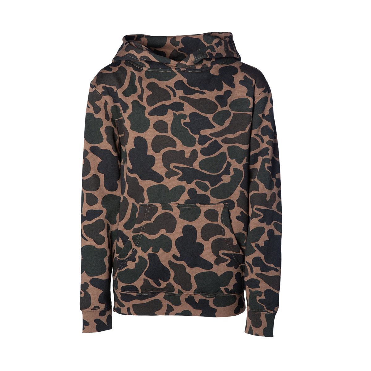 INDEPENDENT SS4001Y, Youth Midweight Pullover Hooded Sweatshirt, Duck Camo