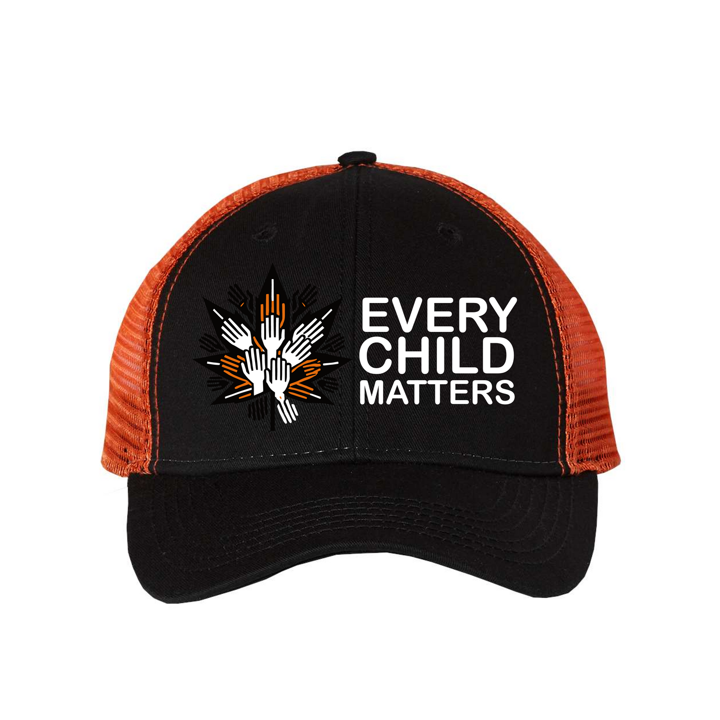 Bio-Washed Trucker Cap with "Every Child Matters" Hands Maple Leaf Design