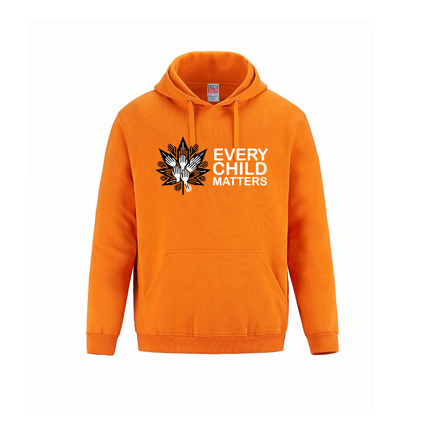 Every Child Matters Pullover Hooded Sweatshirt Maple Leaf Hands