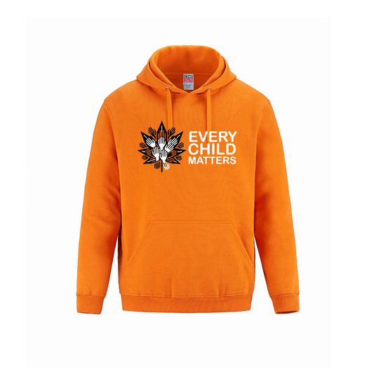 Every Child Matters Pullover Hooded Sweatshirt Maple Leaf Hands