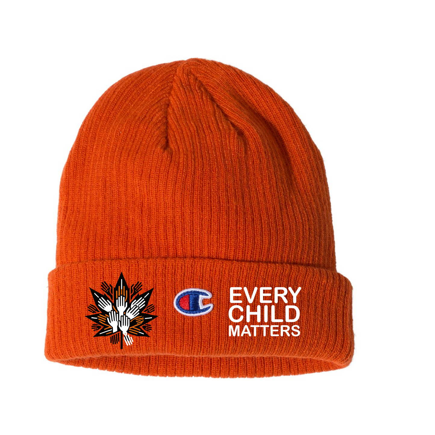 Champion Orange Toque with "Every Child Matters" Hands Maple Leaf Design