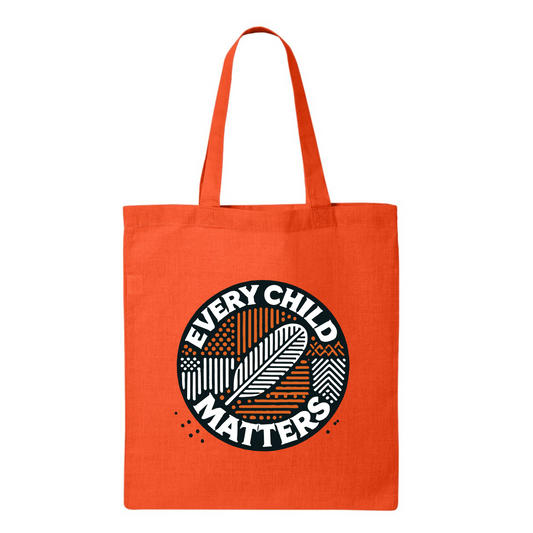 "Every Child Matters" Cotton Tote Bag – Feather & American Flag Design