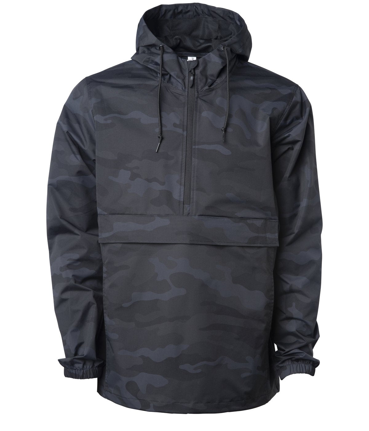 EXP94NAW - Water Resistant Windbreaker Anorak Jacket Black Camo 1/2 ZIP Anorak coat EXP EXP94 EXP94NAW EXPEDITION INDEPENDENT jacket MEN mens NYLON OUTERWEAR PERFORMANCE PULL tearaway WATER RESISTANT Waterproof