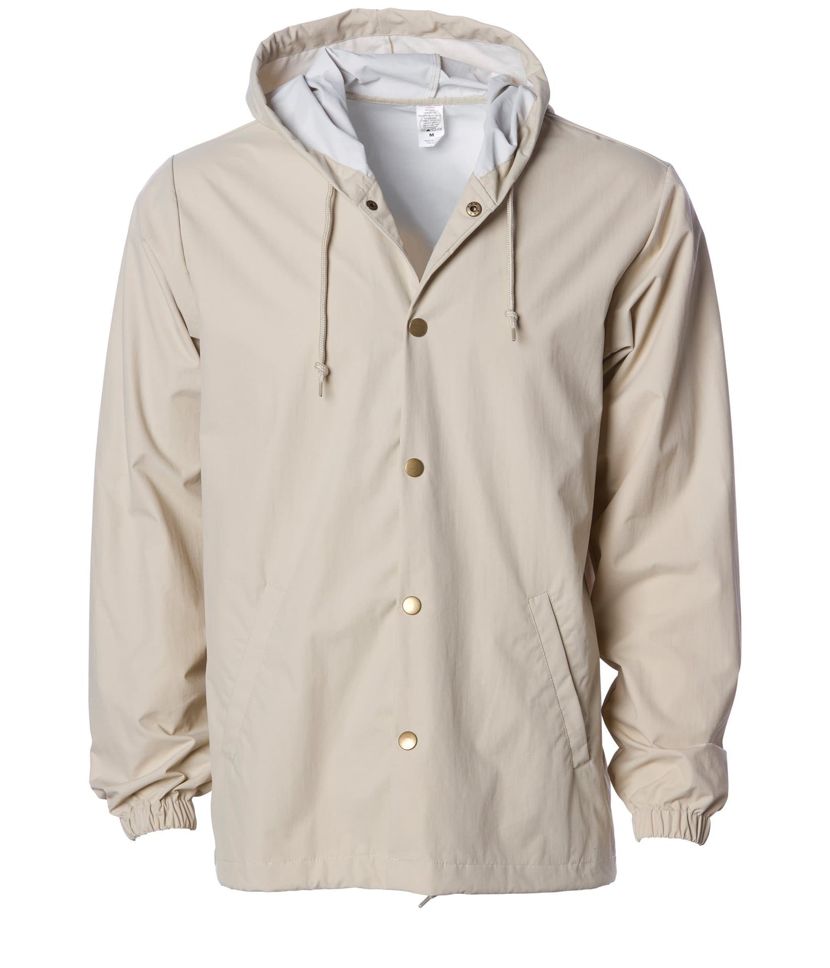 EXP95NB - Water Resistant Hooded Windbreaker Coaches Jacket Classic Khaki Coache Jacket COATS & JACKETS EXP EXP95 EXP95NB EXPEDITION INDEPENDENT jacket MEN mens NYLON OUTERWEAR PERFORMANCE REGULAR tearaway WATER RESISTANT windbreaker