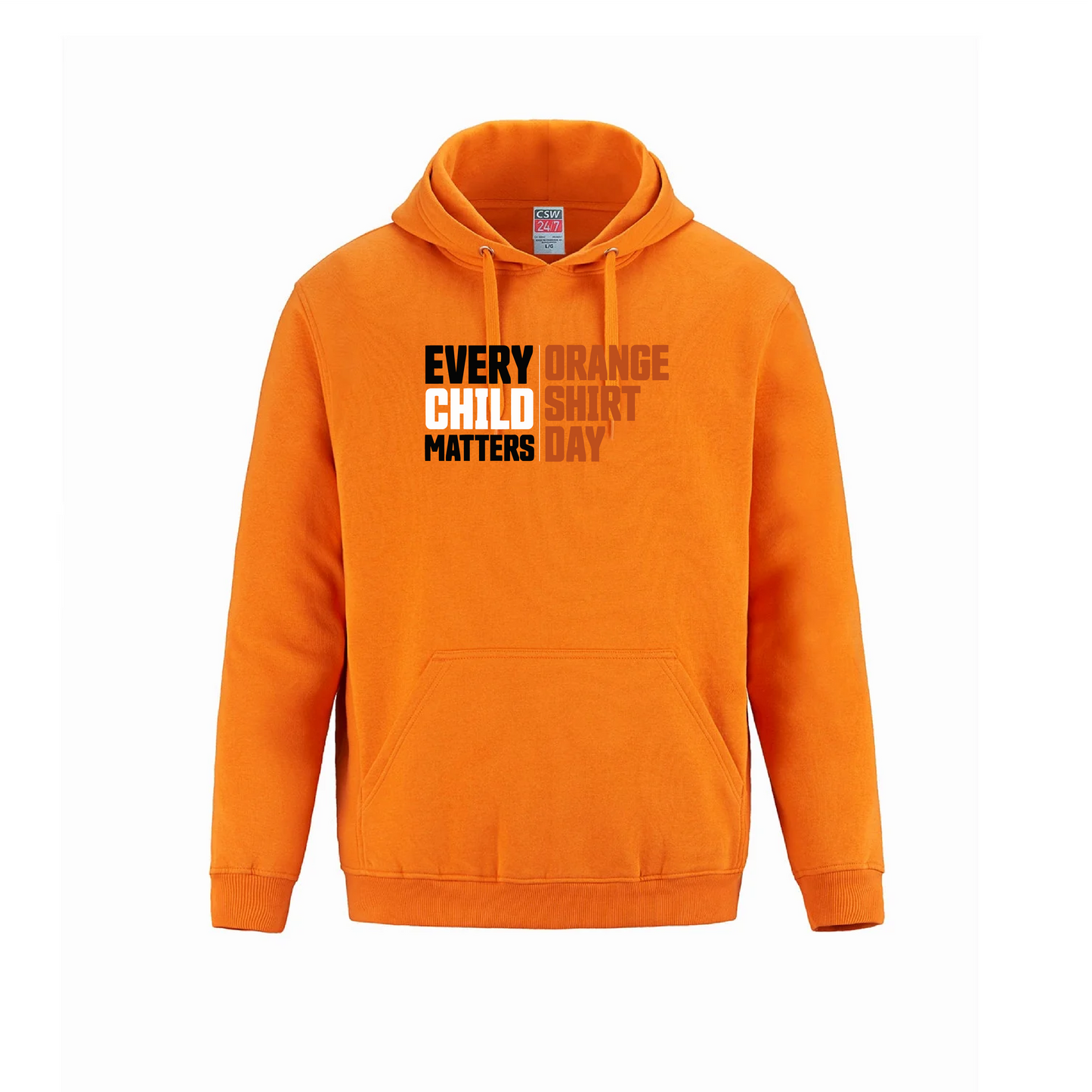 Commemorative Orange Shirt Day Hoodie - 'EVERY CHILD MATTERS' with 'ORANGE SHIRT DAY'