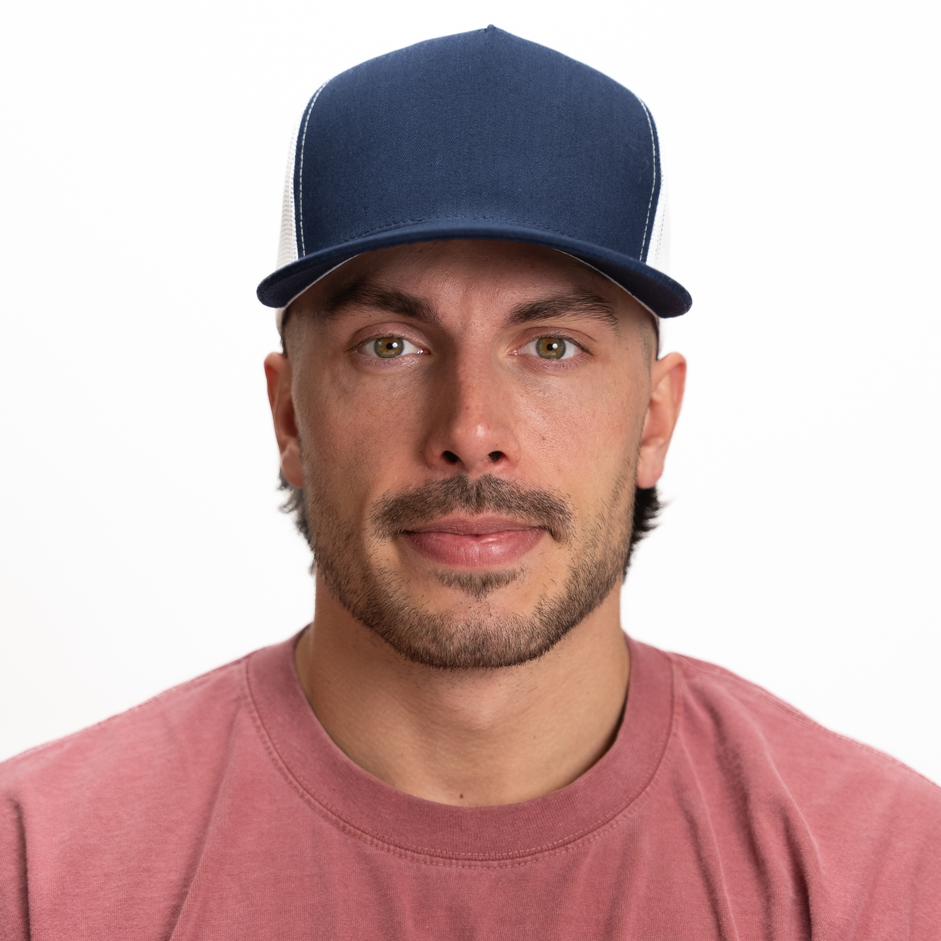 GNV-017M - 5 Panels Round Flat Bill Mesh Snapback Cap 5 PANELS COTTON / POLYESTER FLAT HIGH PROFILE MESH nissi caps SNAPBACK STRUCTURED UNISEX