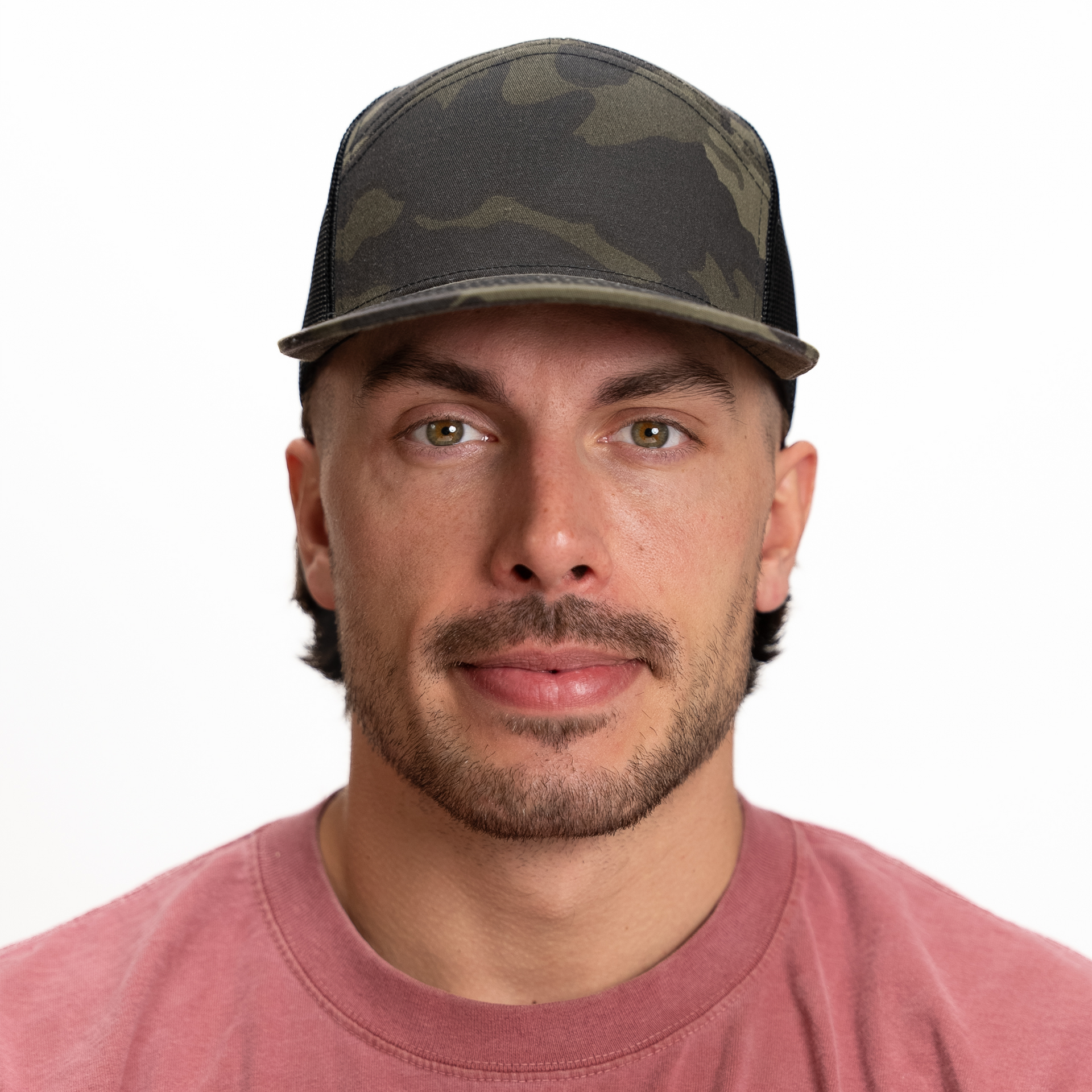 GNV-7005M - 7 Panels Mesh Flat Bill Cap 7 PANELS CAP COTTON / POLYESTER FLAT hat HIGH PROFILE MESH nissi caps SNAPBACK STRUCTURED UNISEX