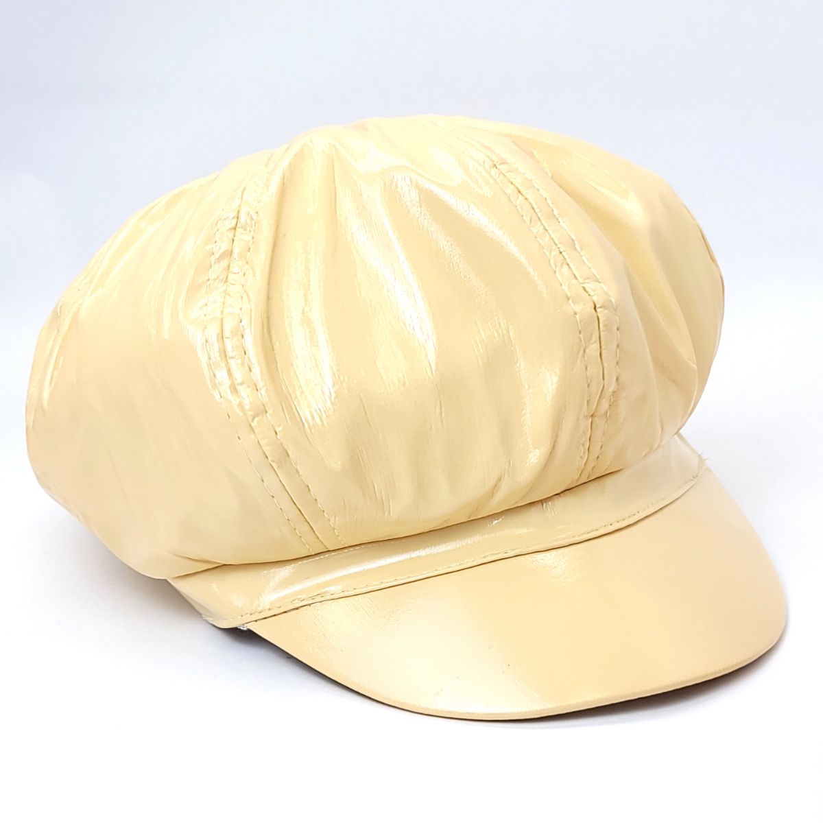 Newsboy Hat - PU Vinyl, Multi-Coloured Yellow OSFA