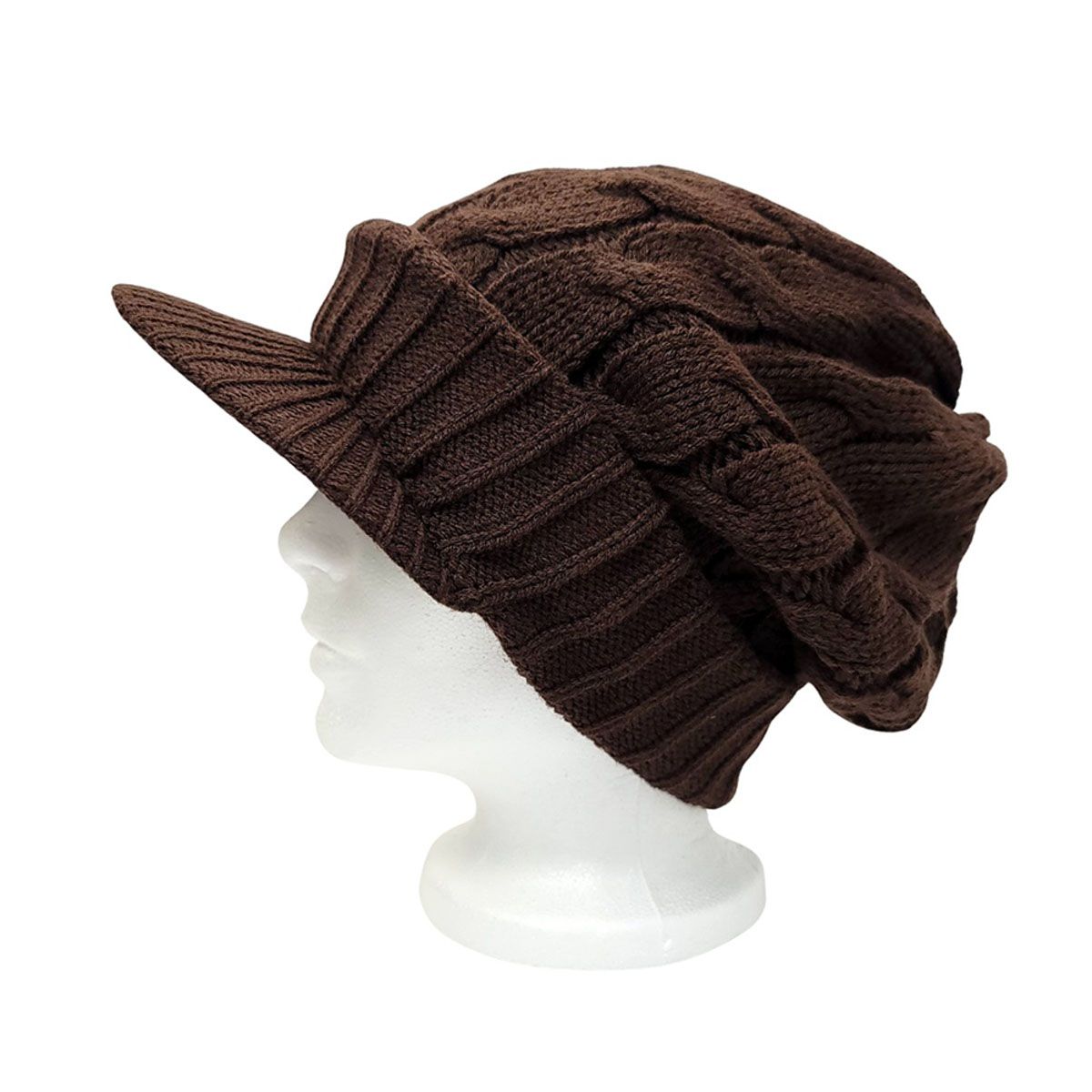 Slouchy Visor Toque - Brown