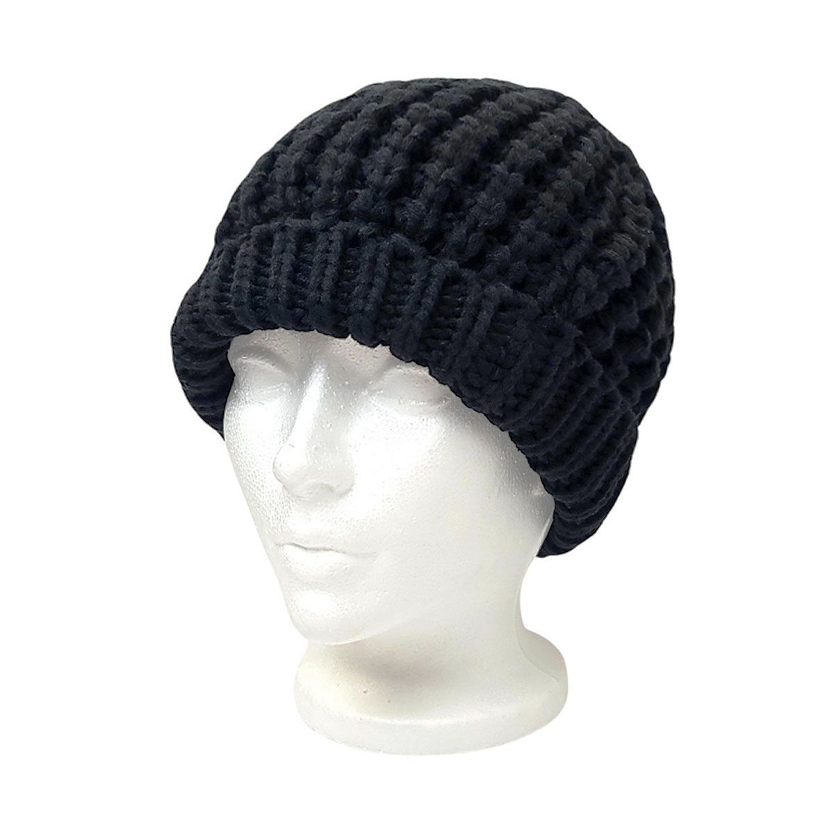 Ribbed Toque - Fur Lining, Black