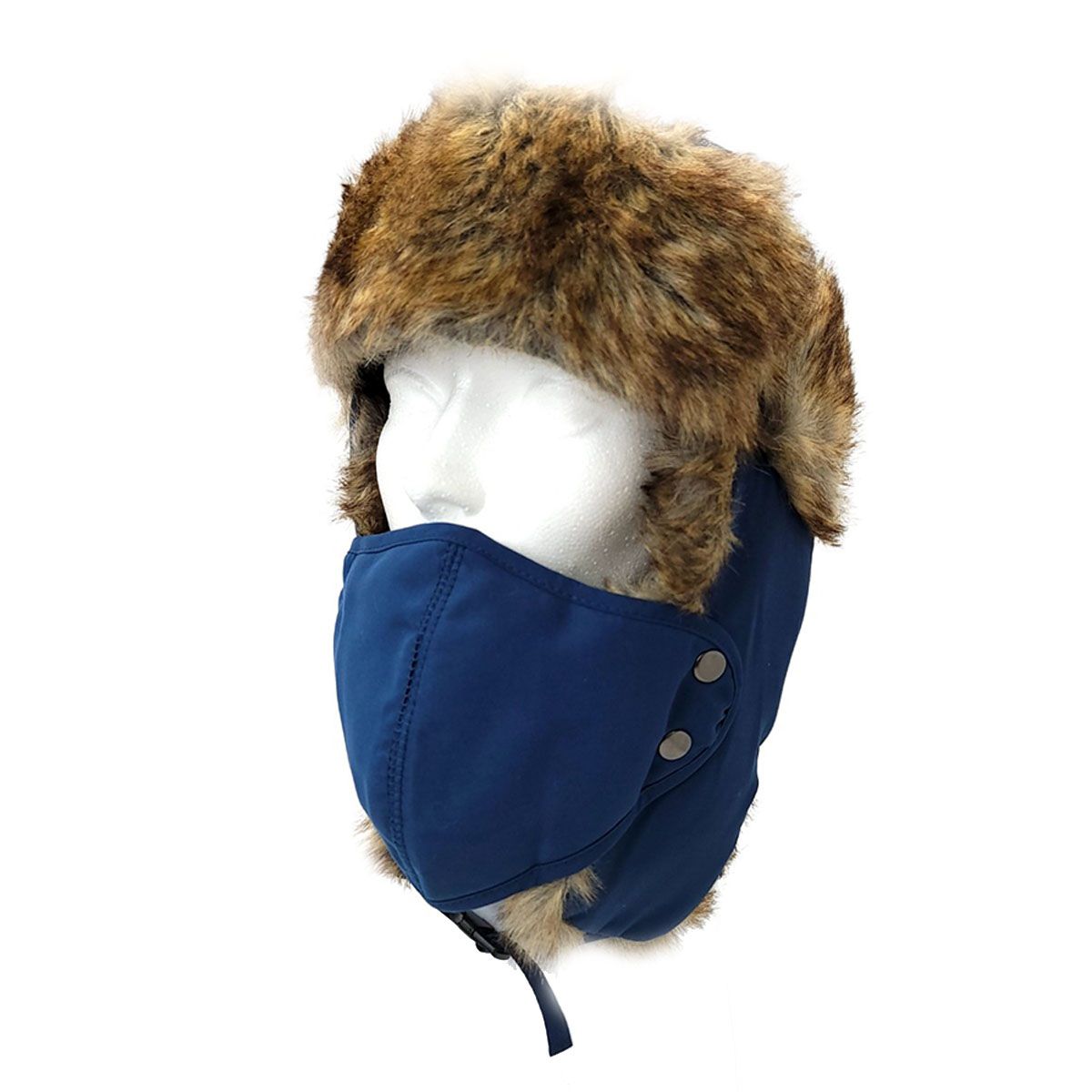 Trapper Hat-Faux Animal Fur with Detachable Mask - Multi-Coloured Blue OSFA Dozen Special Mix&Match