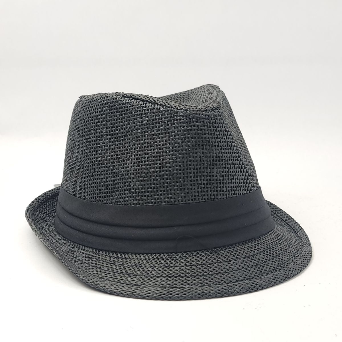Fedora Hat, Kid's, KFD107 - 100% Paper Straw, Black, Natural, Youth S/M & L/XL Black Fashion Hat Summer Youths