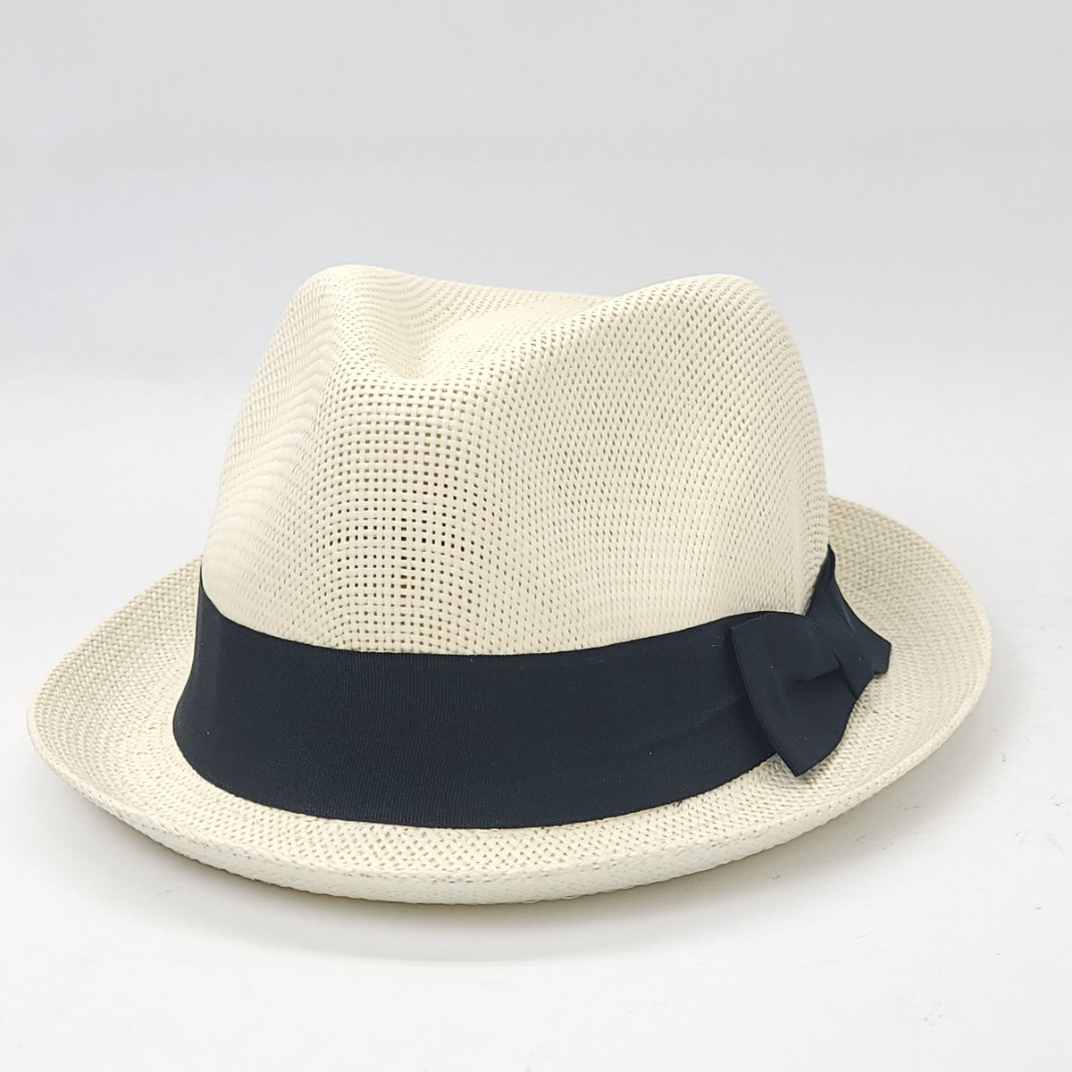 Fedora, FD199, 100% Straw - Black or White, S/M & L/XL White Fashion Hat Summer