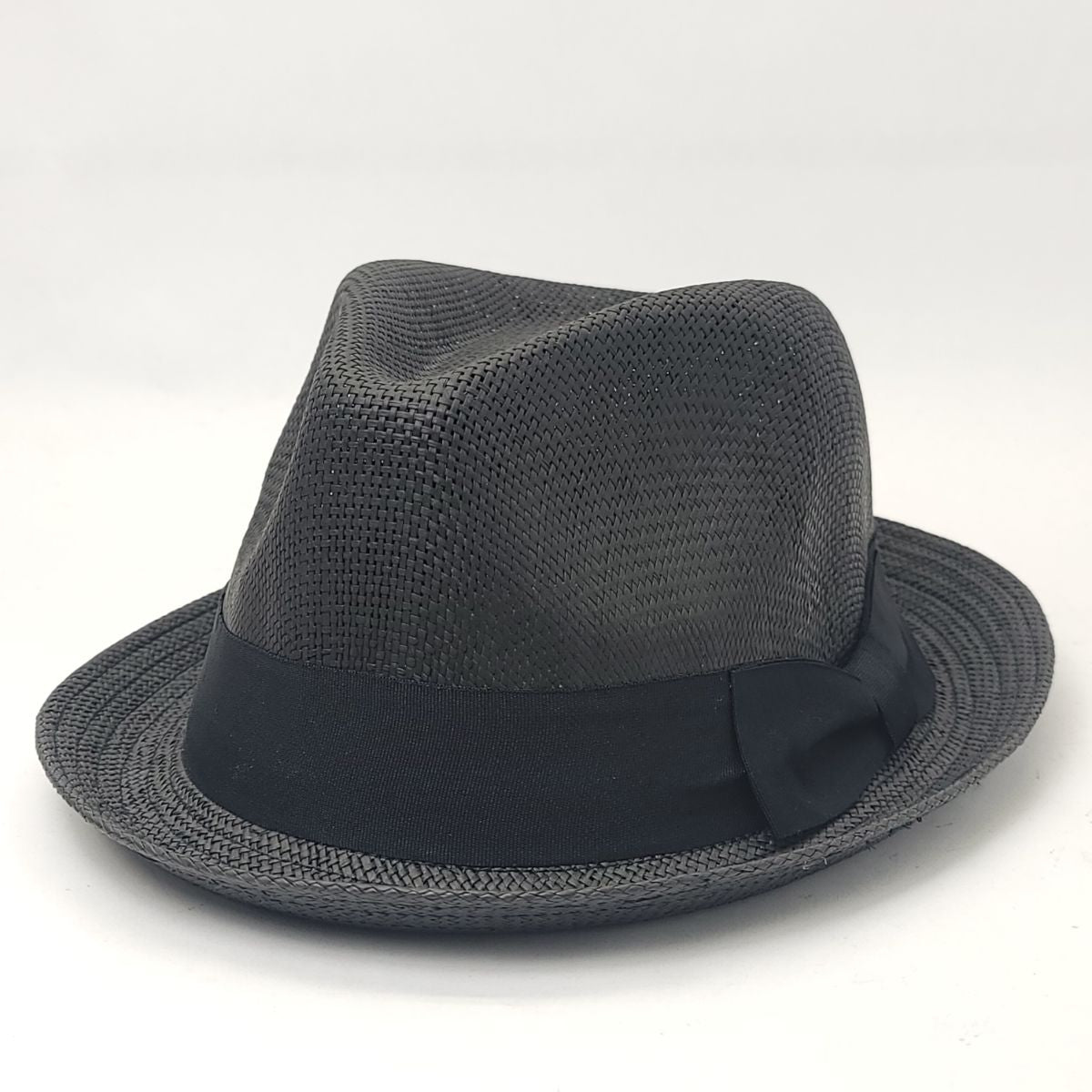 Fedora, FD199, 100% Straw - Black or White, S/M & L/XL Black Fashion Hat Summer