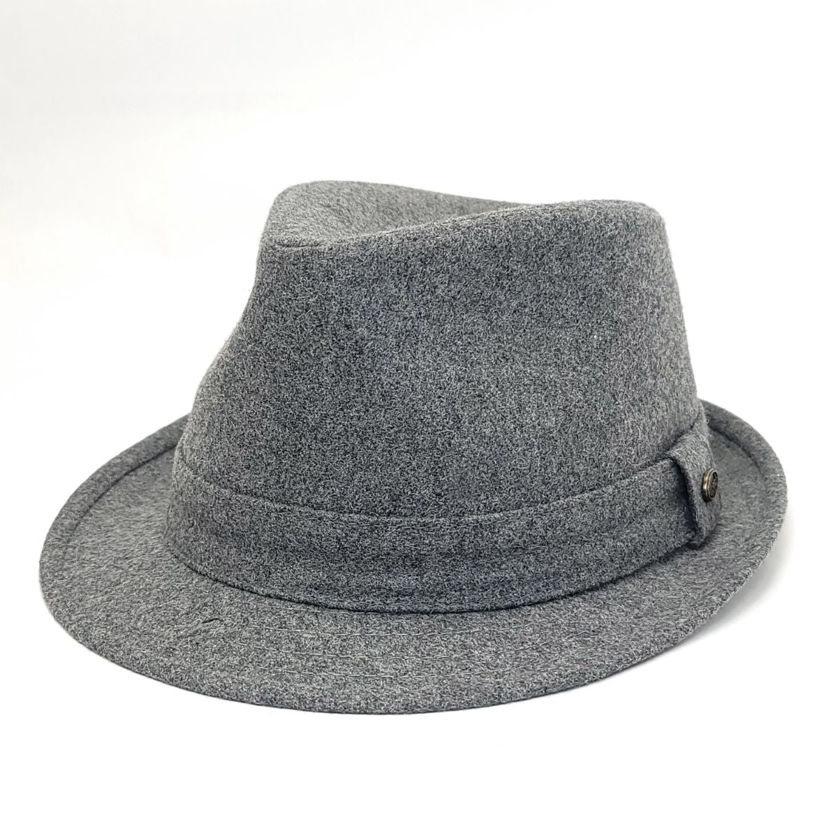 Fedora Hat - F5032, 100% Wool Solid Colour, Multi-Coloured, 2-sizes Ash Grey Fashion Hat
