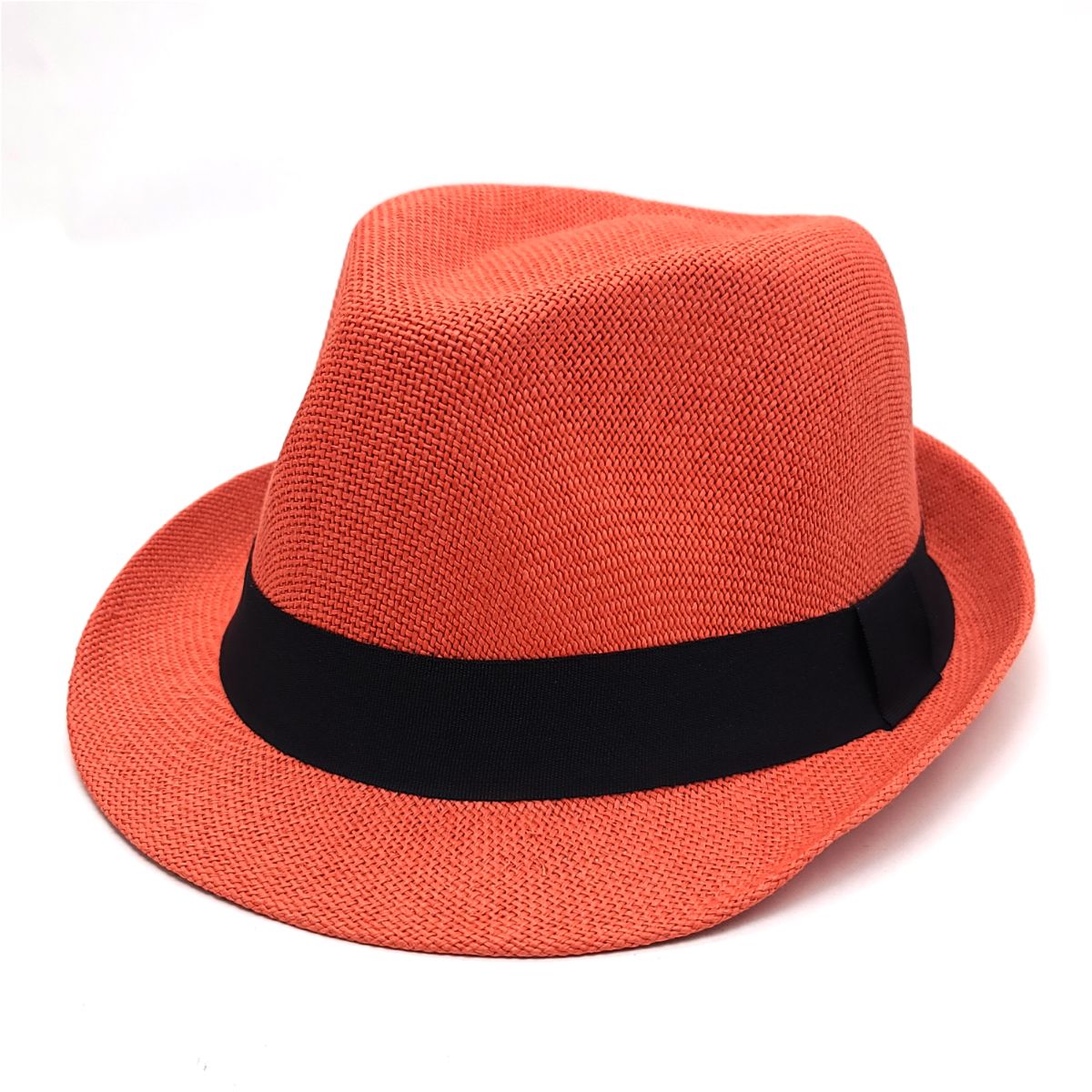 Fedora Hat - F2781, 100% Straw, Multi-Coloured, OSFA, Adjustable Oragne OSFA Fashion Hat New