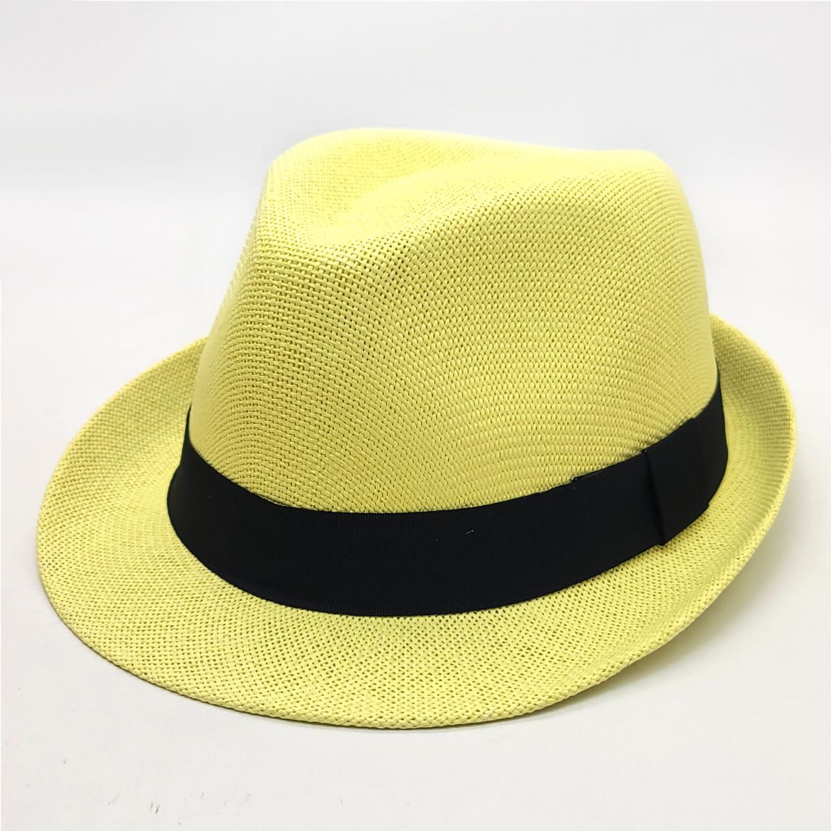 Fedora Hat - F2781, 100% Straw, Multi-Coloured, OSFA, Adjustable Yellow OSFA Fashion Hat New
